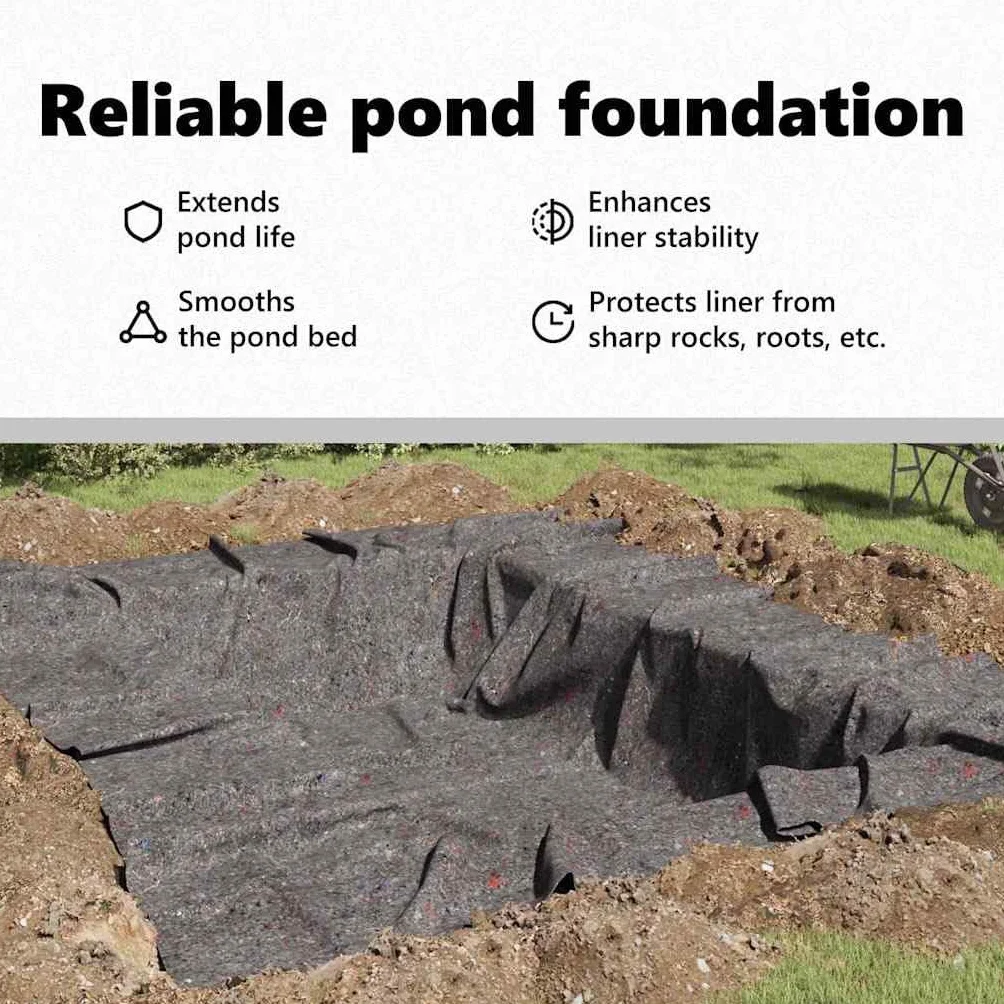 vidaXL Feutre de bassin Gris 1 x 10 m Polyester et coton, Bâche de jardin étanche pour étang