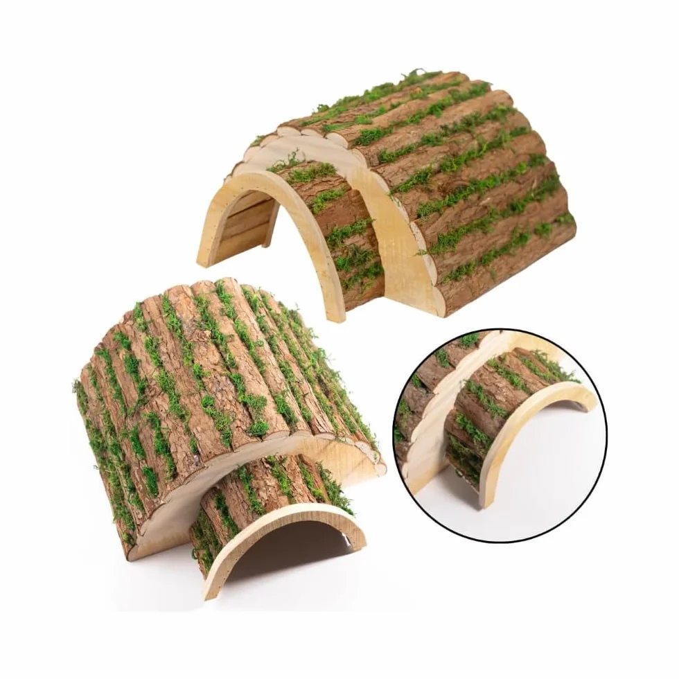 Maison de hérisson en Bois Durable extérieur Effet écorce