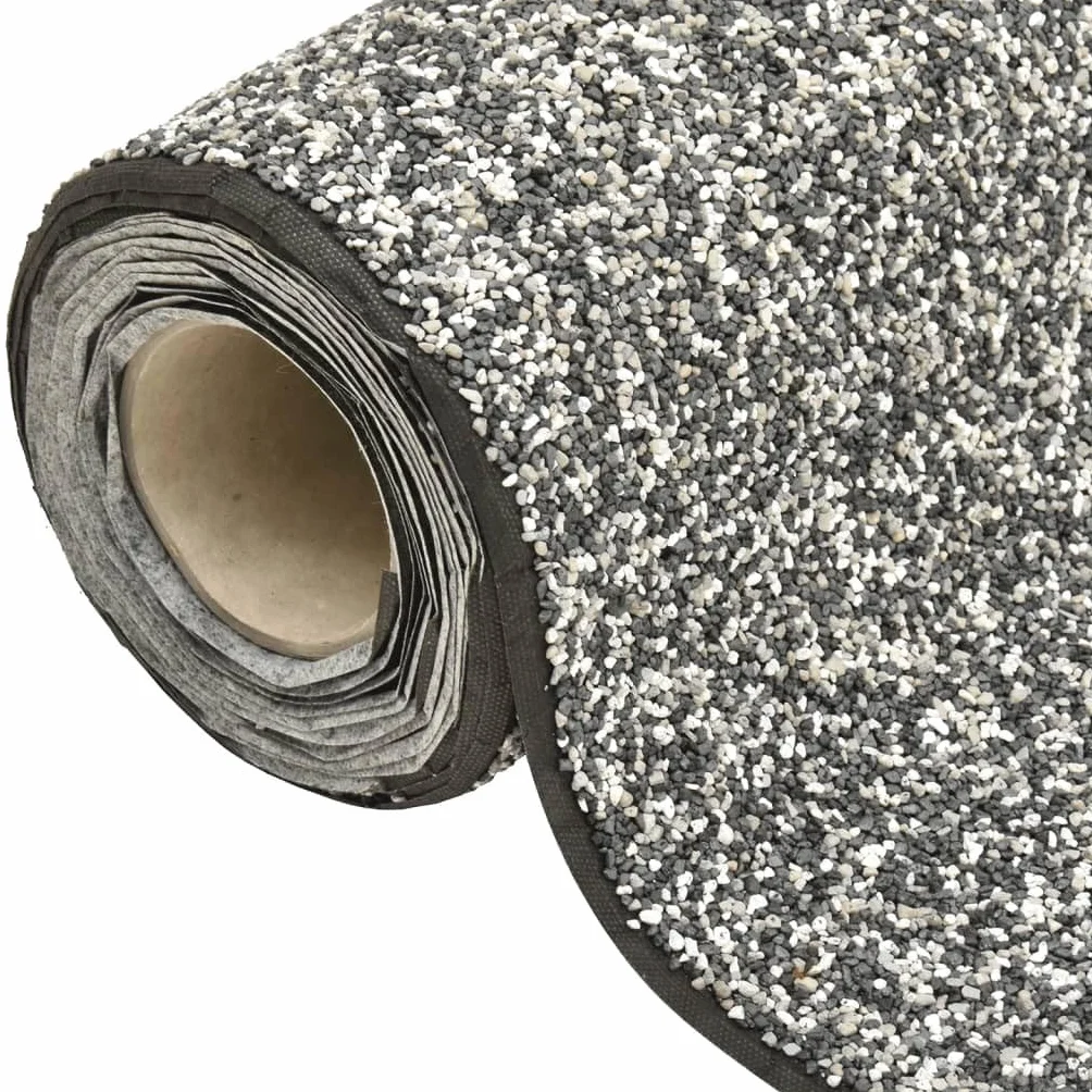 Tomostar Revêtement de Pierre Tapis Gravillonnée Gris 200x100 cm