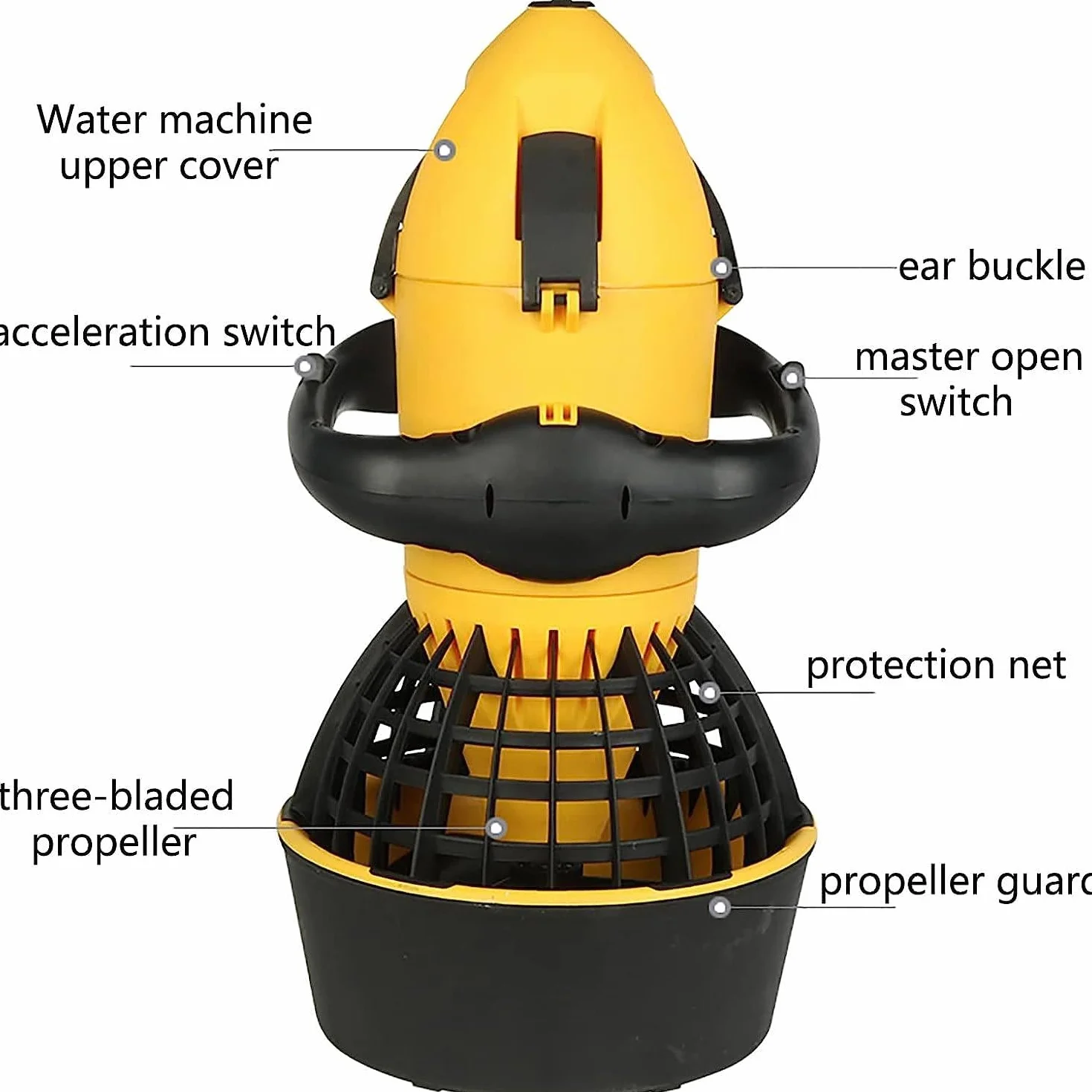 Booster de Scooter sous-Marin, boosters de Natation Double Vitesse sous-Marine imperméable extérieur, pour plongée en plongée en apnée avec Une Monture de caméra de Sport,500W