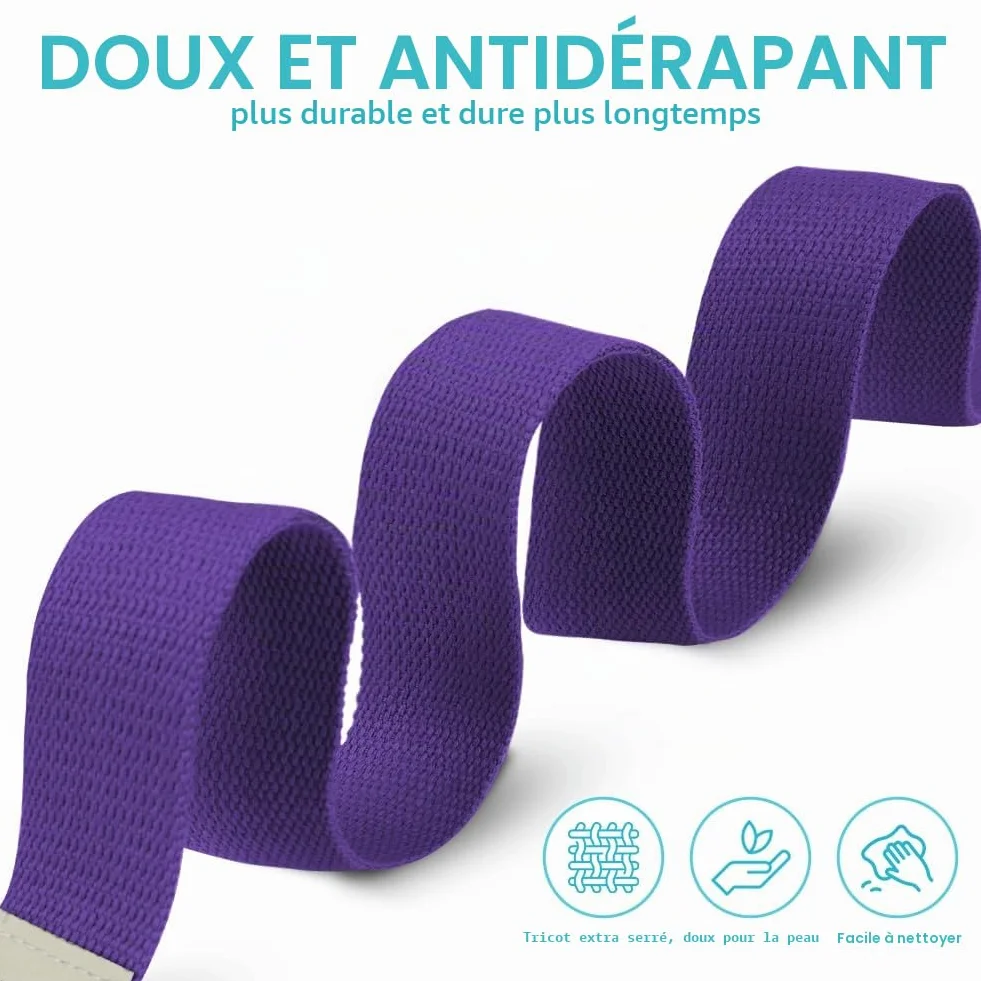 Flintronic Sangle de Yoga, Ceinture de Yoga Réglable, 100% Coton Sangle Yoga Strap, Ceinture Yoga avec Fermeture en Métal Boucle en D, pour Yoga Pilates Gym Danse, Les Yogis Débutants et Confirmés