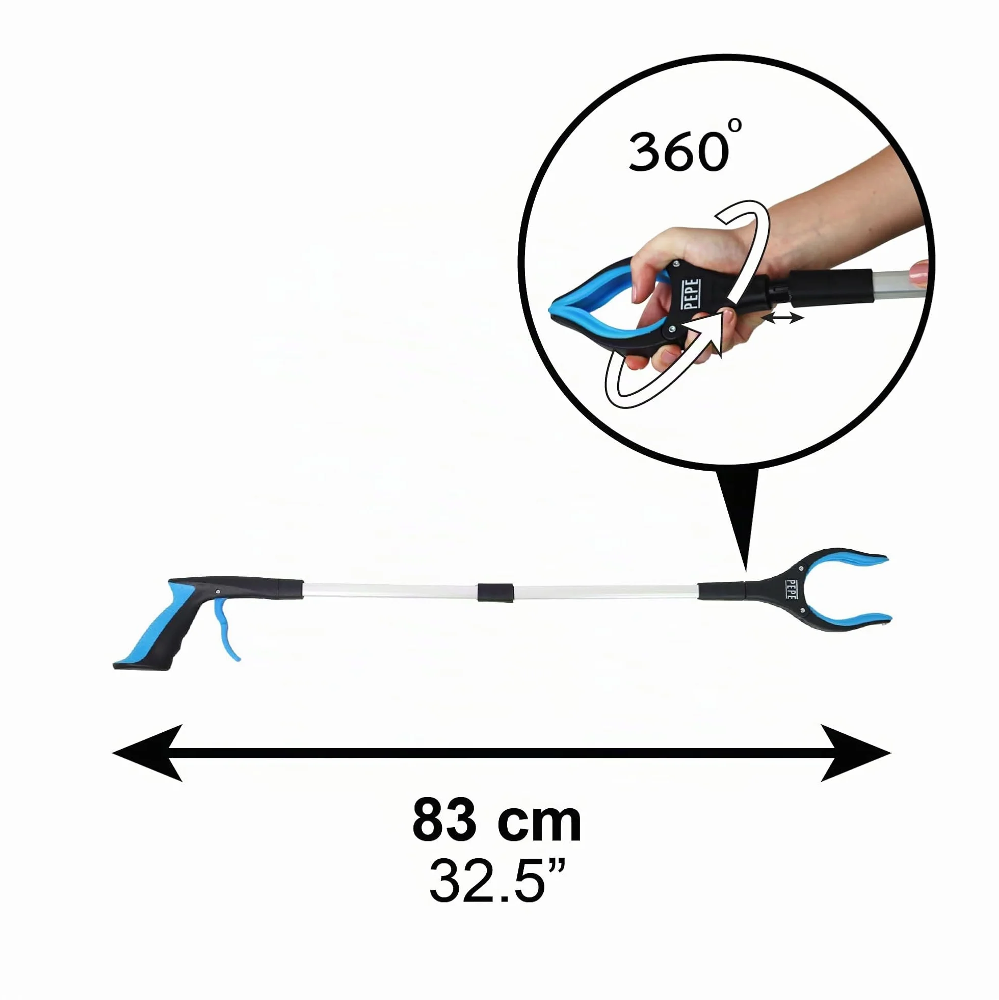 PEPE Mobility Pince Ramasse Objet Pliable, Attrape Déchets sans se Baisser, Aimant Préhension Seniors Handicapés