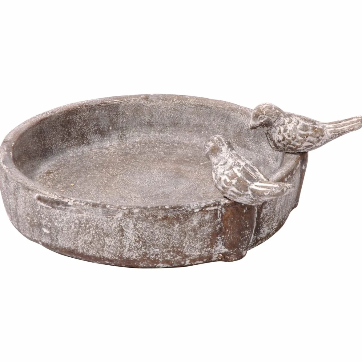 dobar® Bain d'oiseaux Classique Oasis en Ciment pour Jardin - Diamètre 24,5 cm Gris