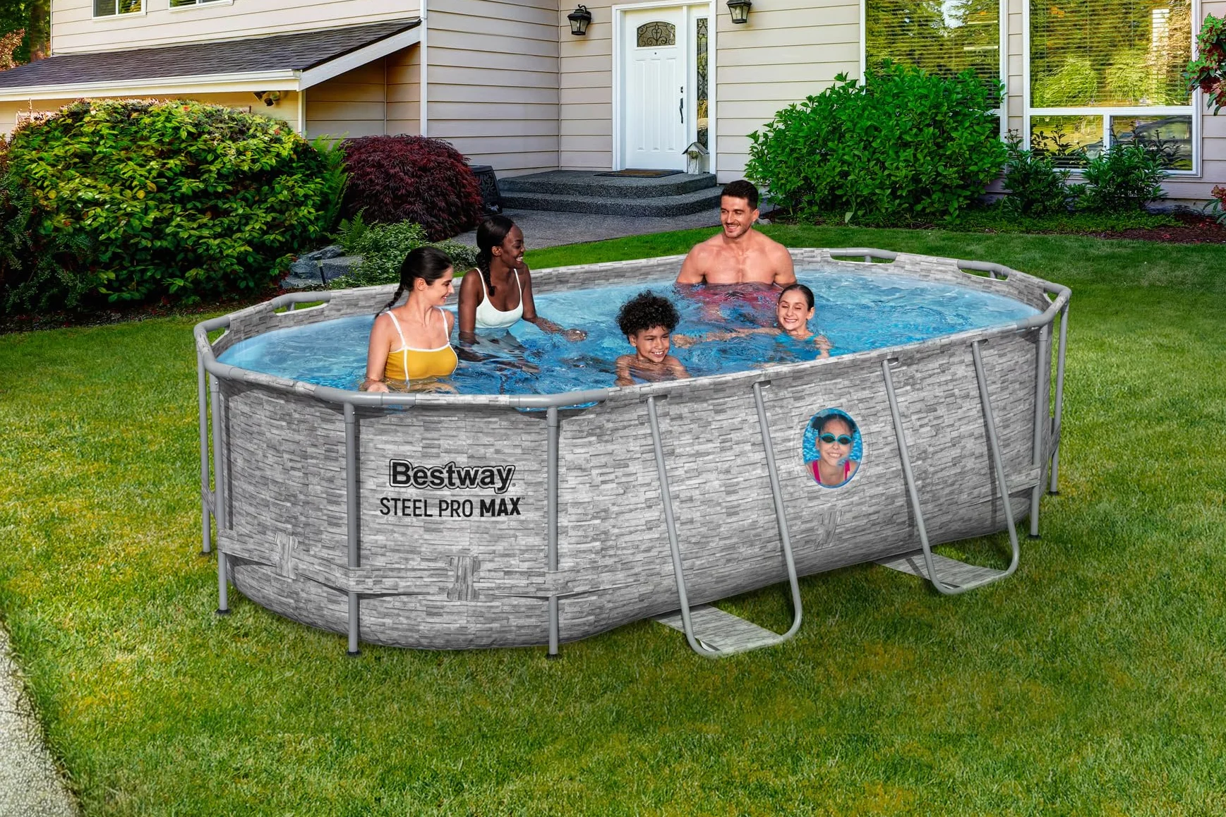 Bestway Steel Pro Max Splashview Kit Piscine Hors Sol 427x250x100 cm Gris