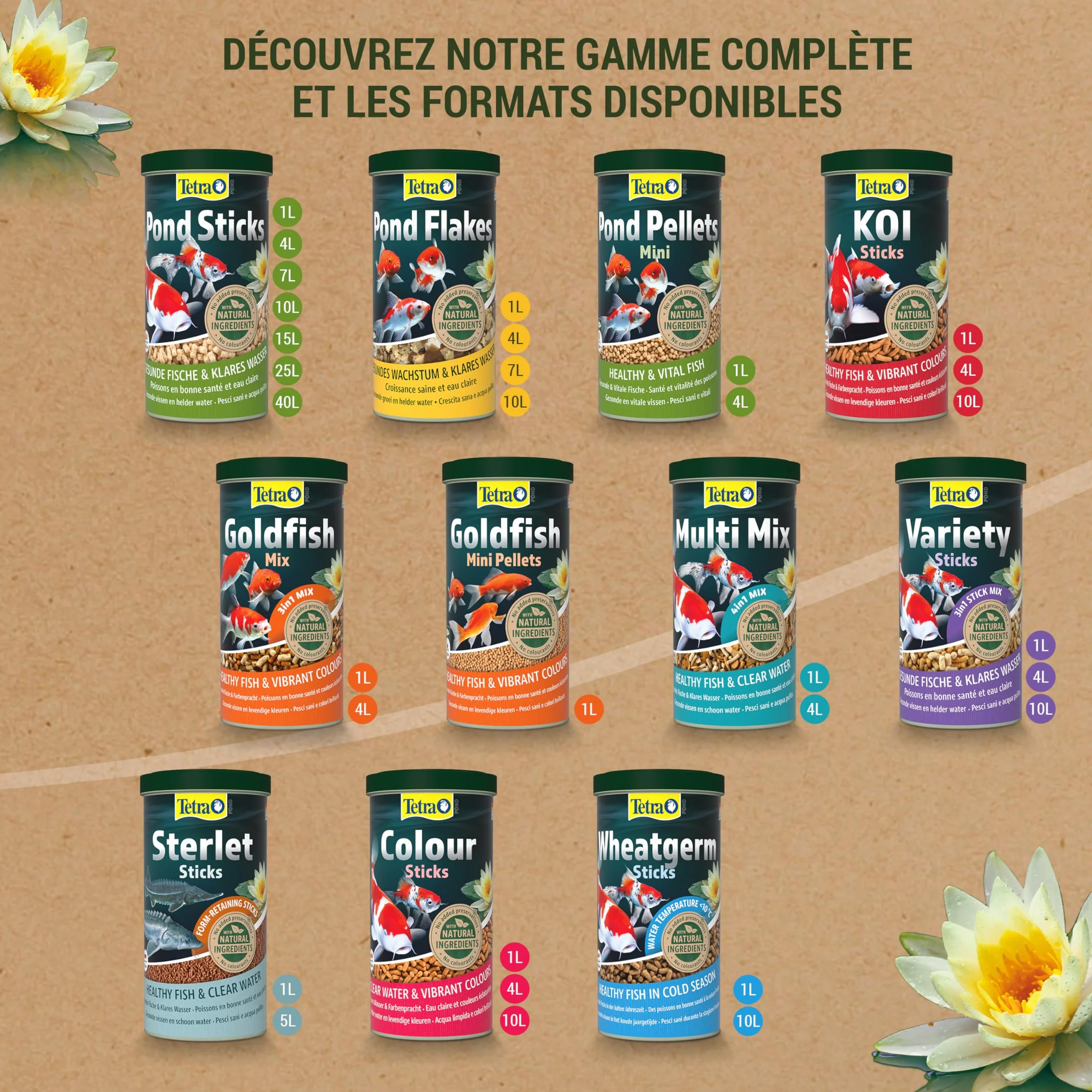 Tetra Pond Koï Aliment Complet Premium pour Carpes Koï de Bassin 4 L