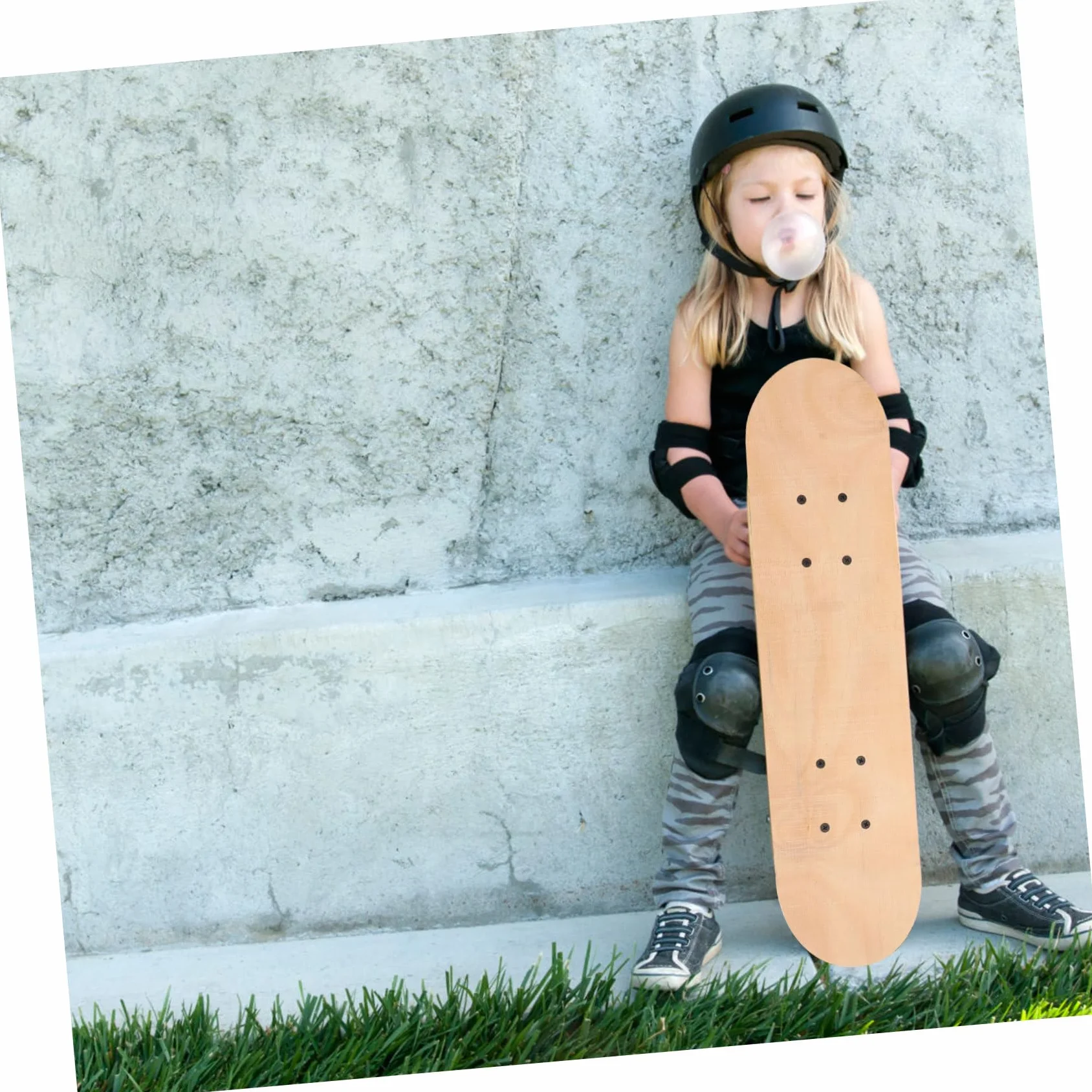 HANABASS Planche De Skateboard Vierge DIY Graffiti pour Customisation Et Peinture CréAtive Enfants Et Adultes, 58.5X14.6X8 CM