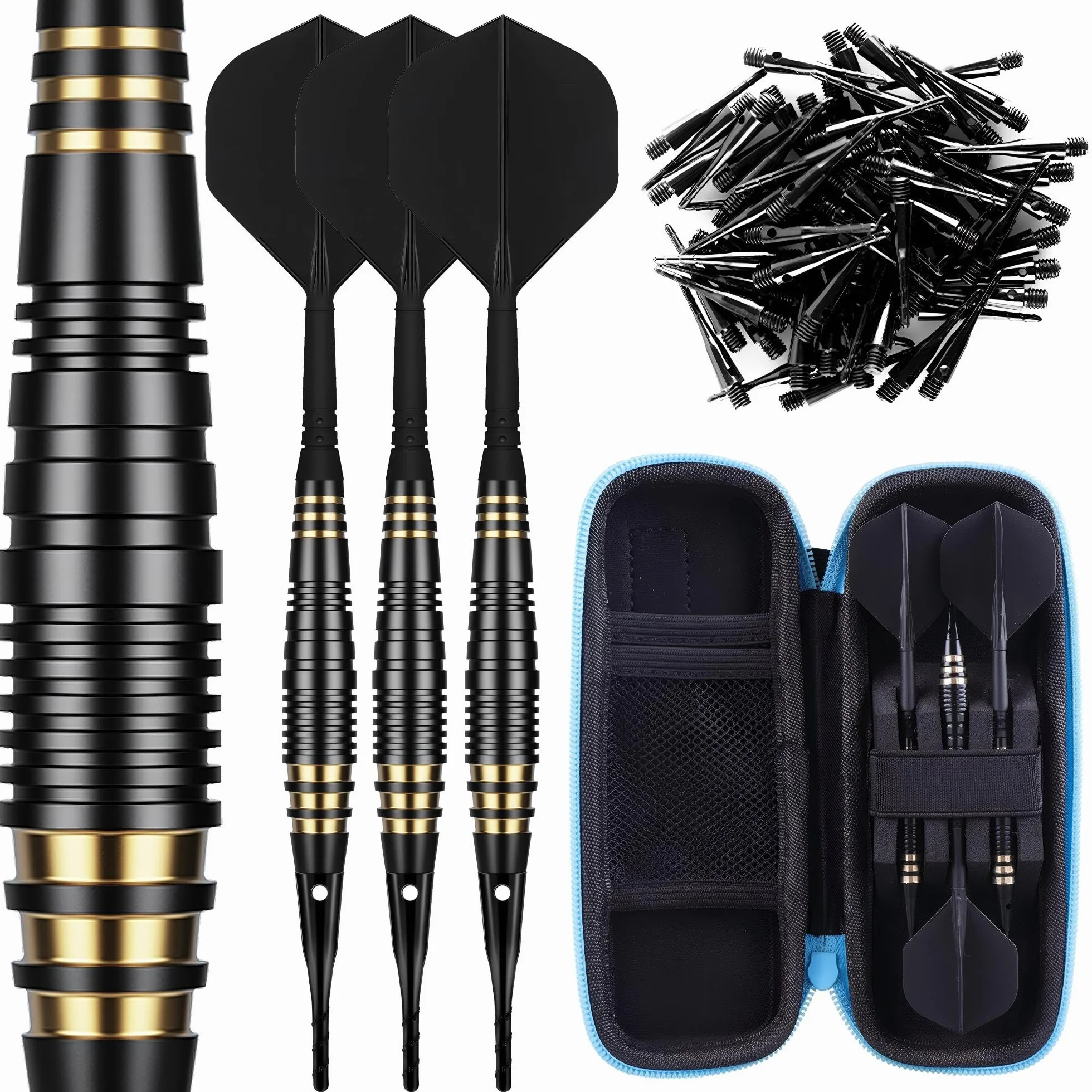 CyeeLife Flechette Pointe Plastique,3 fléchettes pour Cible électronique [18g], Jeu de fléchettes Professionnel avec 30 Pointe pour Cible de Flechette Electronique