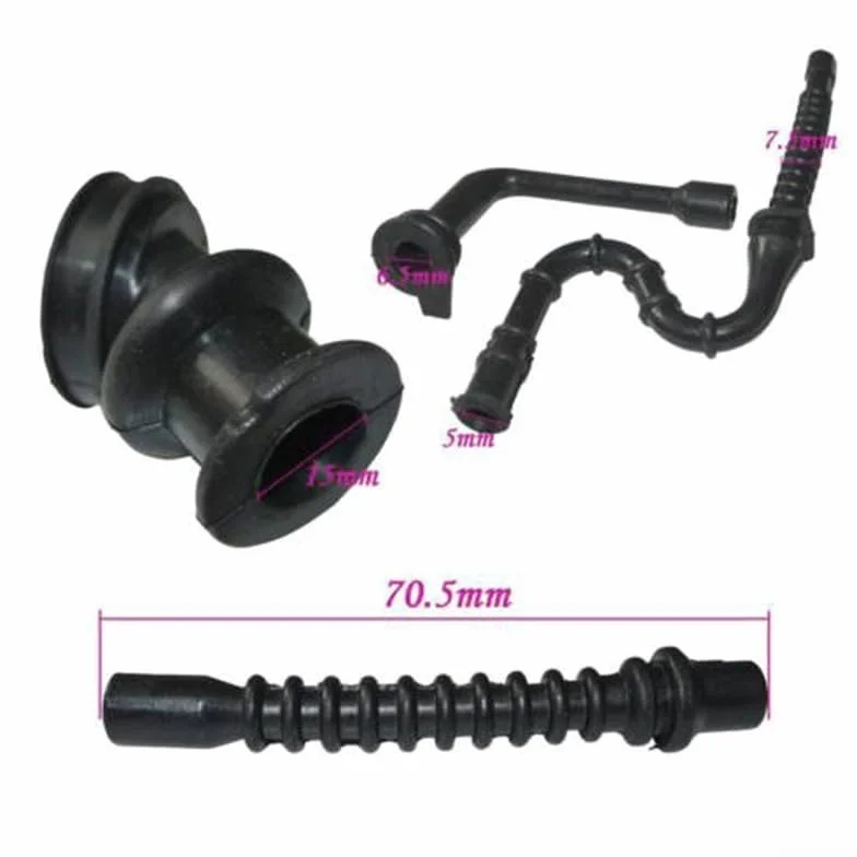 Soufflet collecteur avec conduite de carburant, conduite d'huile et ligne d'impulsion pour tronçonneuse 026 260 024 240 en caoutchouc