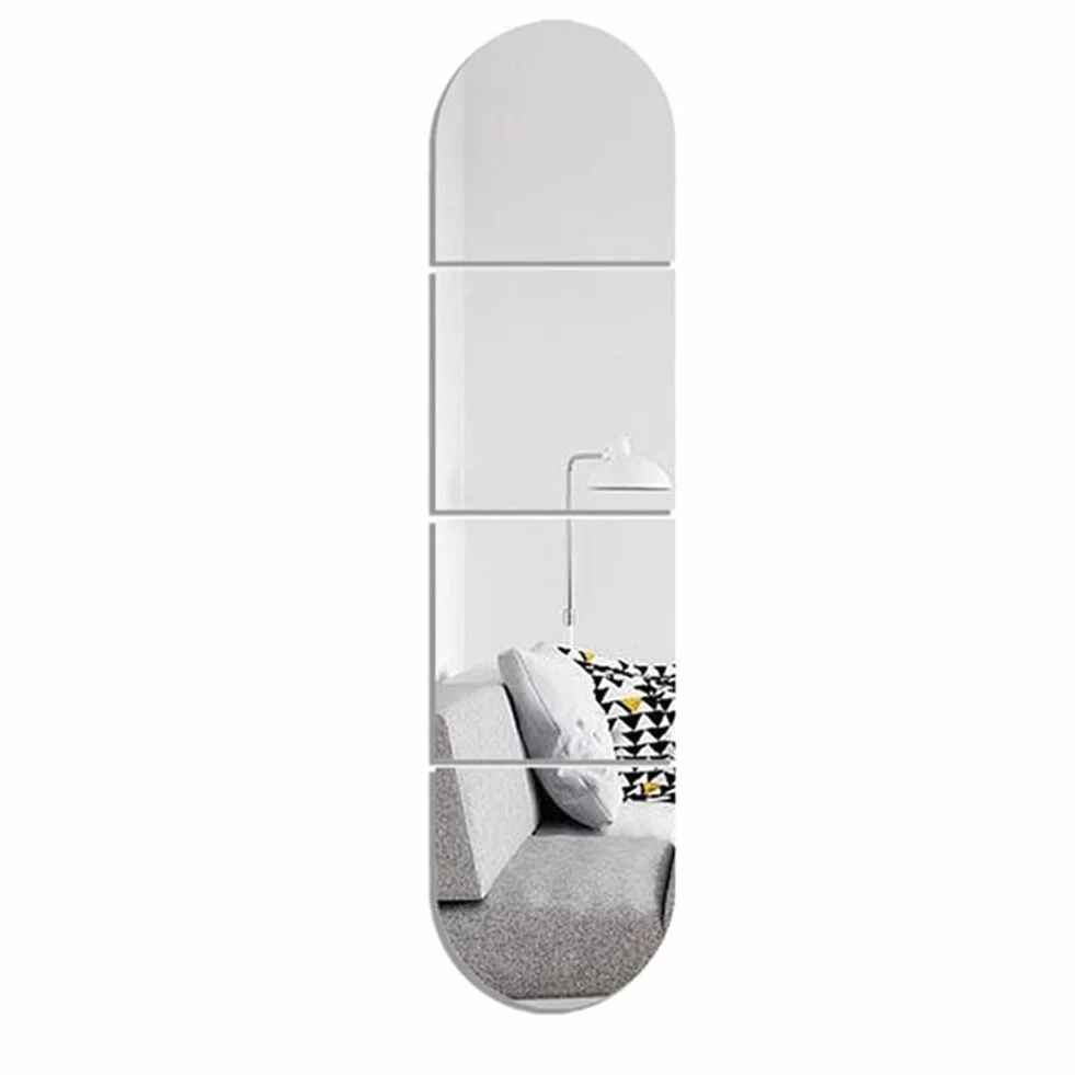 Lot de 4 miroirs autocollants en acrylique - Flexibles et incassables - 20 cm/30 cm - Forme ronde et carrée
