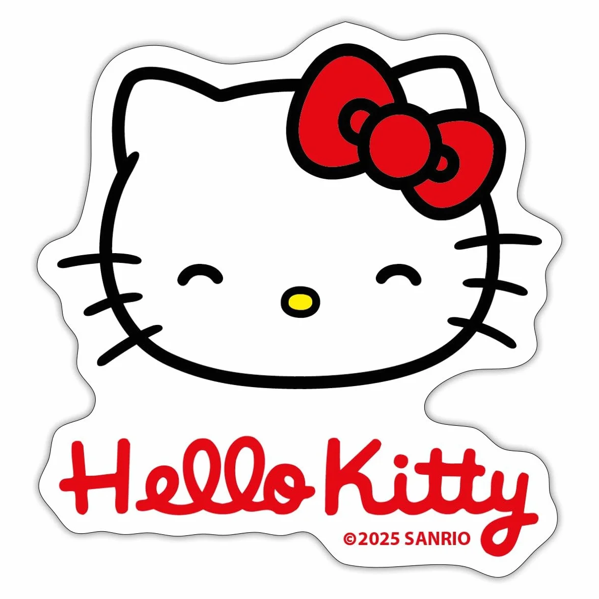 Spreadshirt Hello Kitty Souriante Autocollant Sticker 10 x 10 cm blanc mat