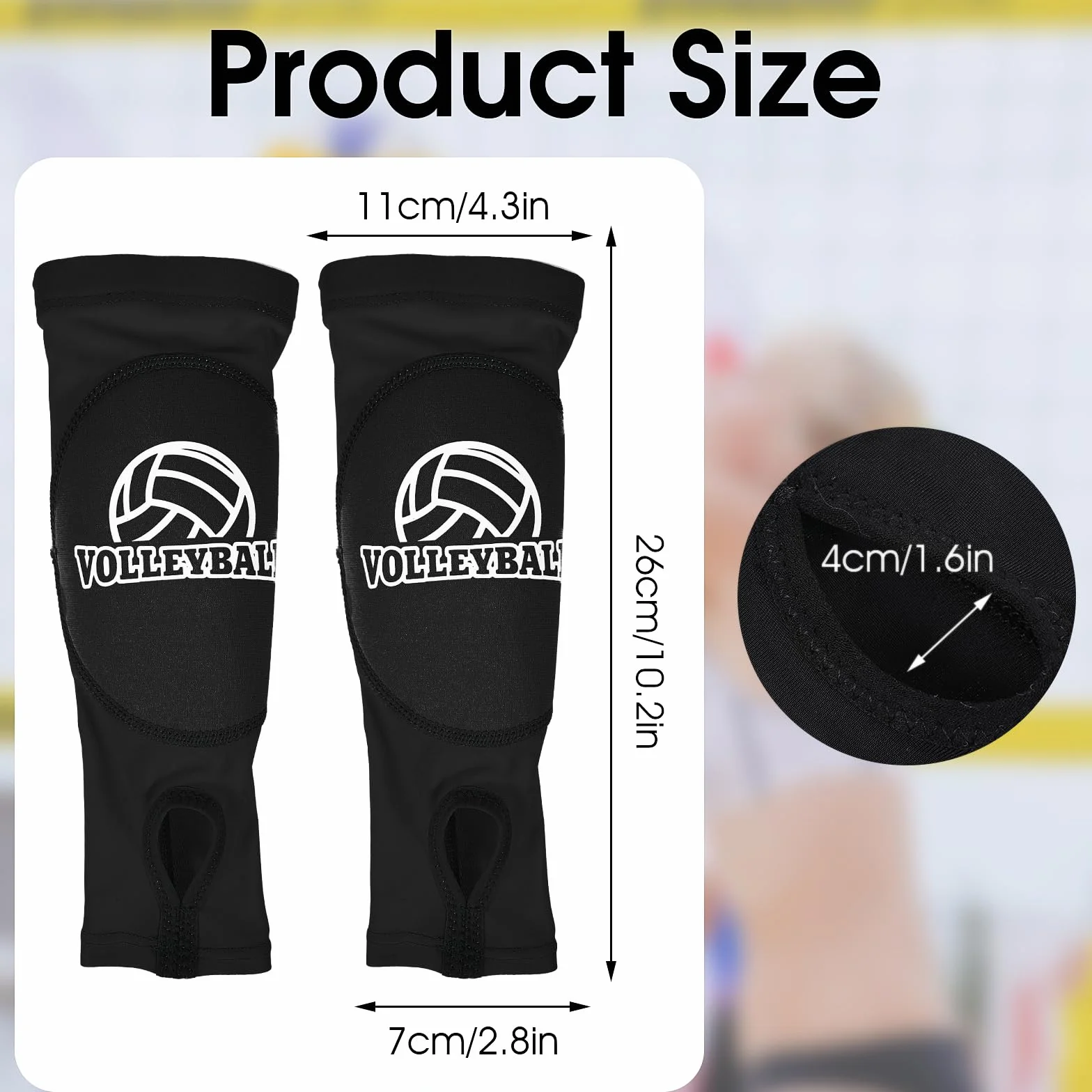 JIEYAO Manchettes de bras de volleyball - Manchettes avant-bras avec rembourrage de protection et trou pour les pouces - Coussinets de bras de volleyball pour femmes et adolescents