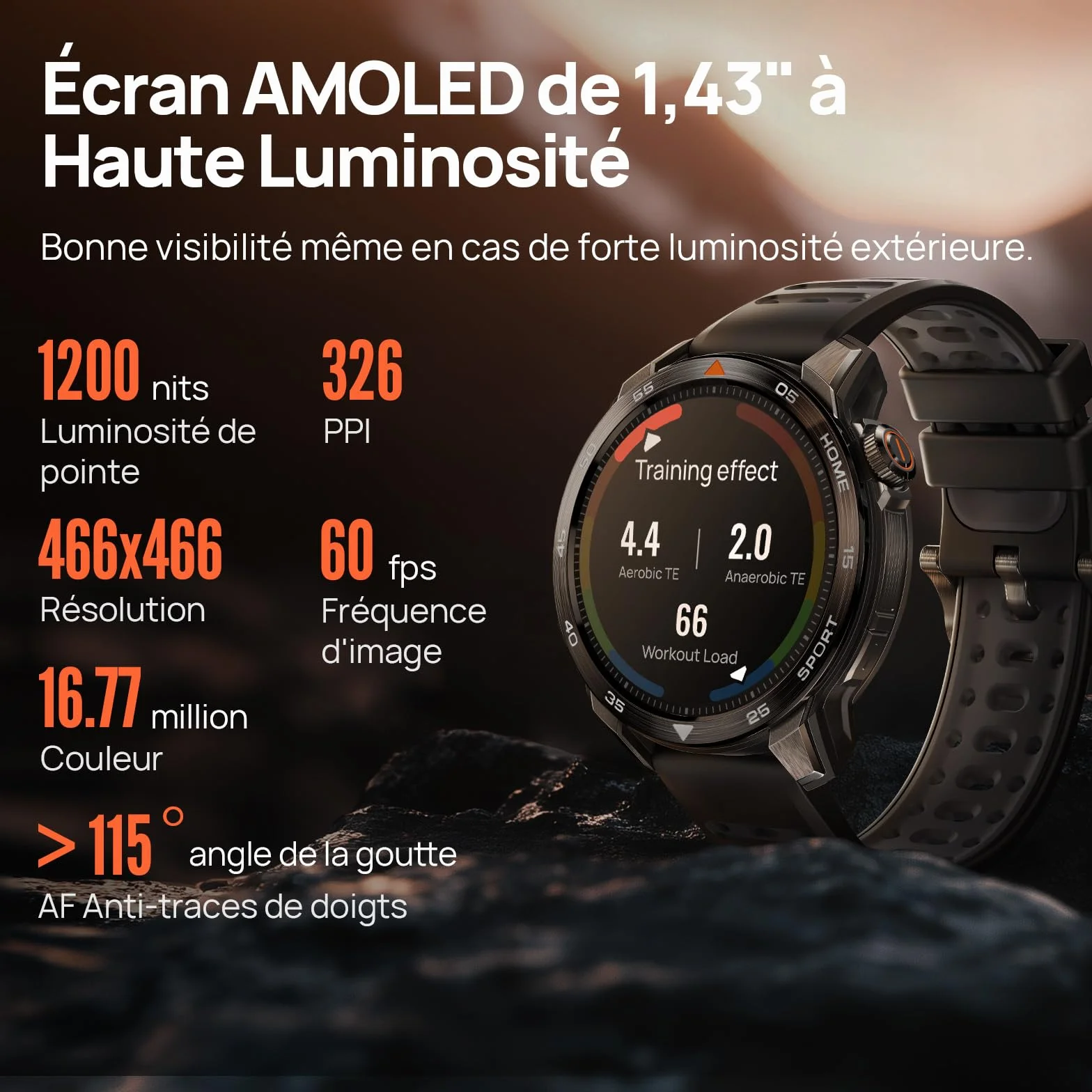 Mibro GS Pro2 Montre Connectée Homme Sport 1,43" AMOLED GPS Running Randonnée 150 Modes Sportifs Appel Bluetooth Autonomie 20J Gris Foncé