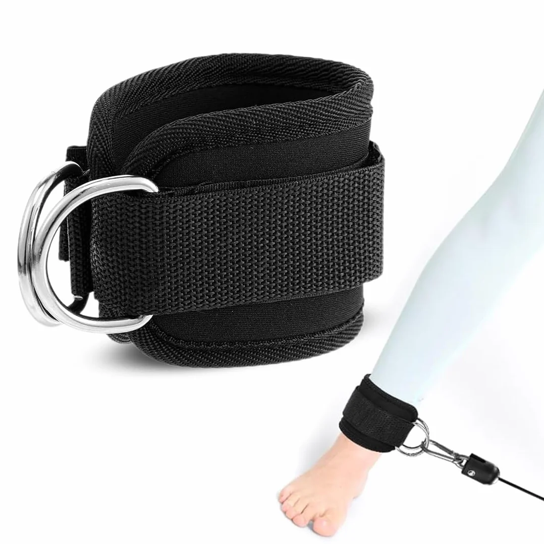 Chevillère à poulie rembourrée noire sangle de câble pour musculation fitness