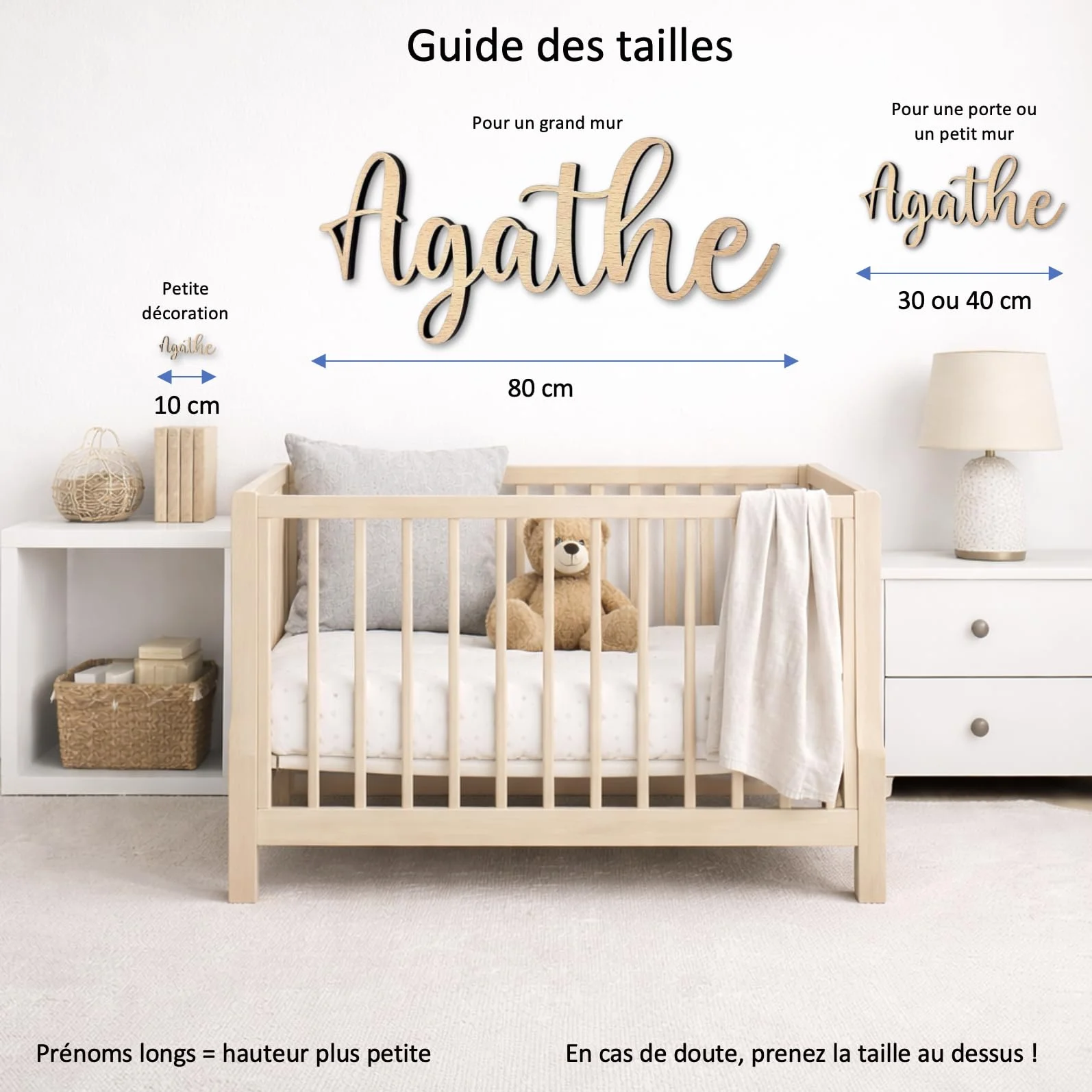 Décoration murale en bois personnalisé pour chambre bébé enfant