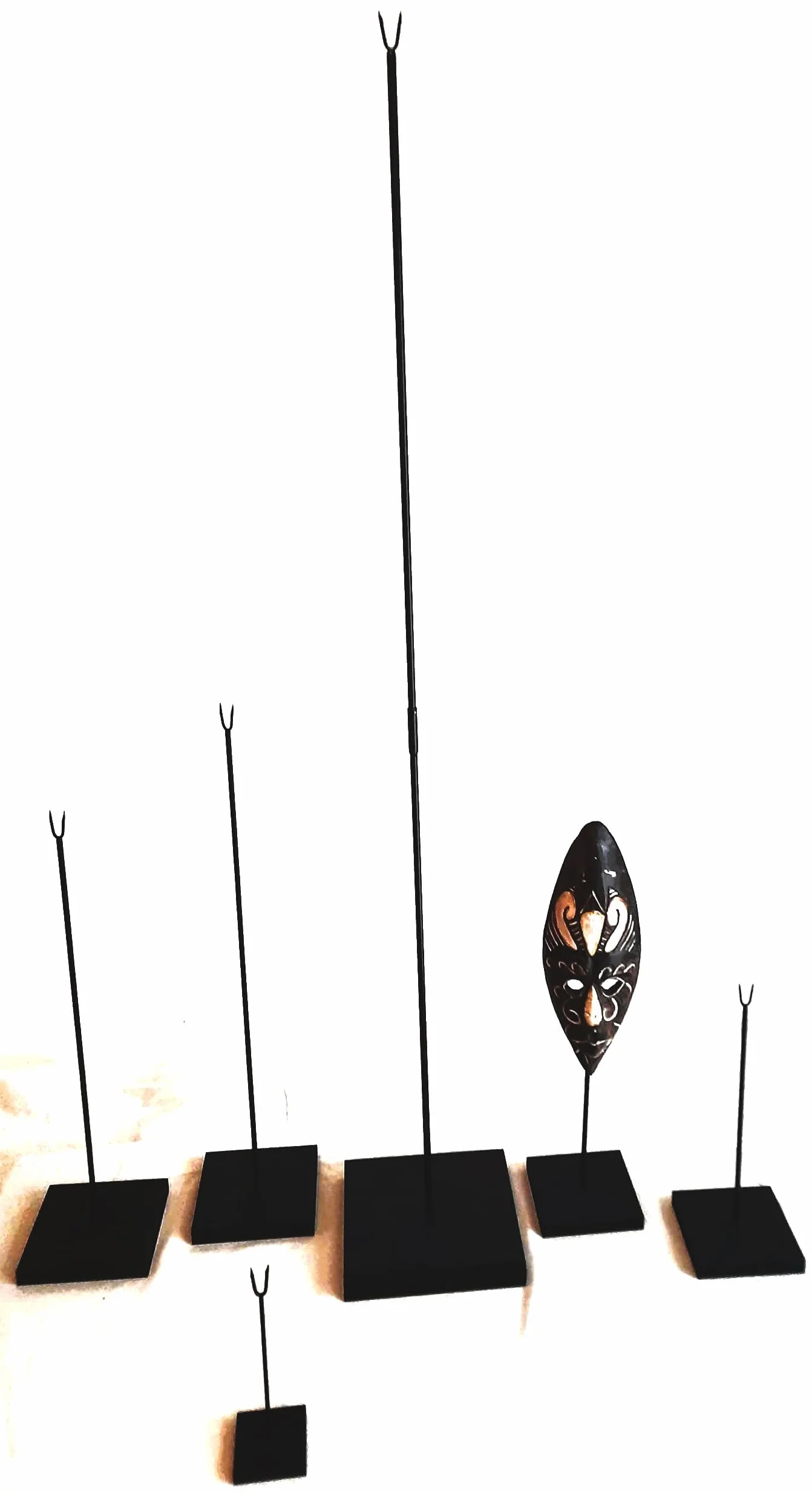 Socle pour masque africain en bois, 5 hauteurs au choix, 20 cm