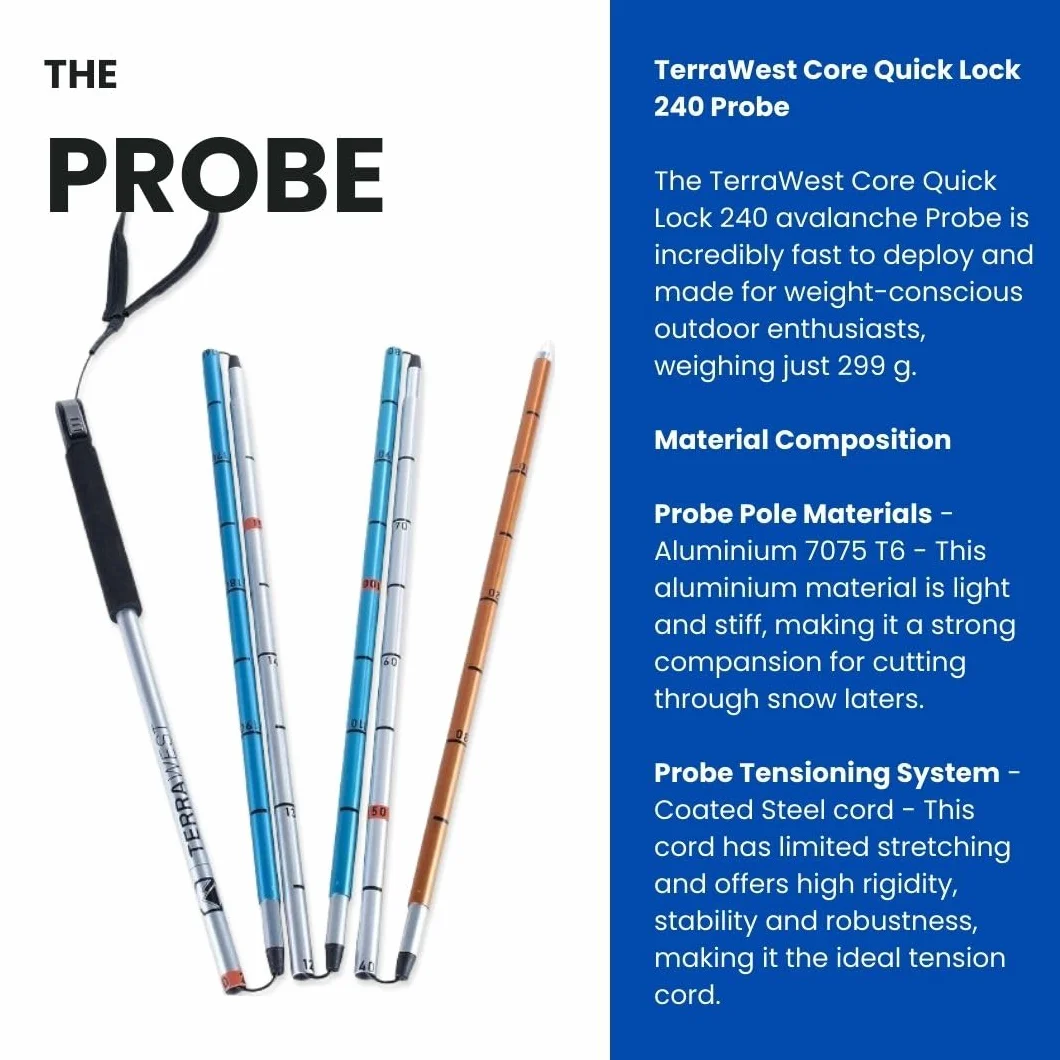 Core Plus Pelle à Avalanche et sonde Quick Lock 240 cm