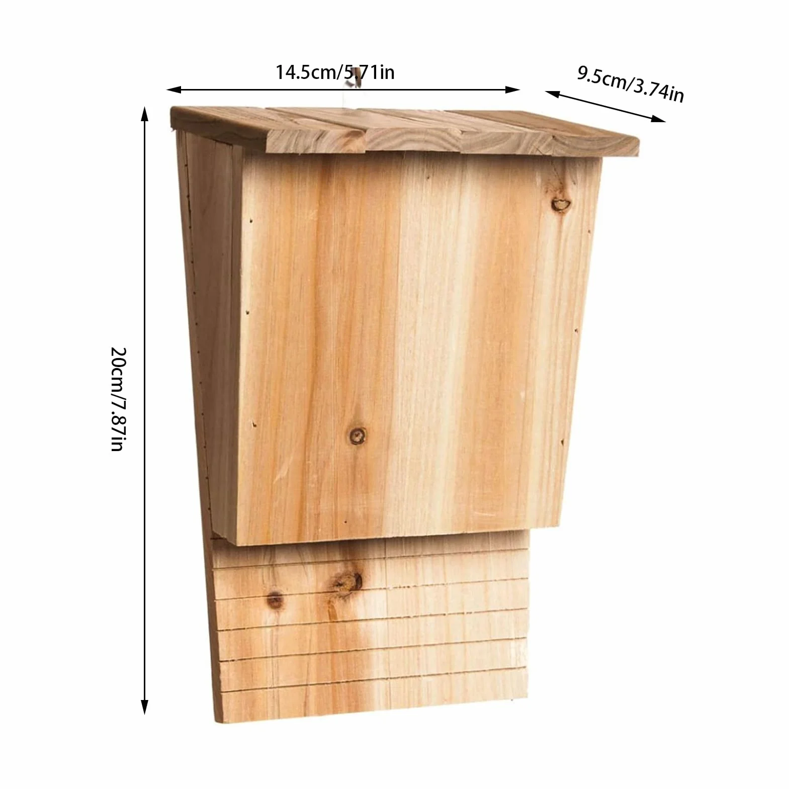 Niche pour chauve-souris en bois naturel avec toit résistant aux intempéries Grand abri pour jardin