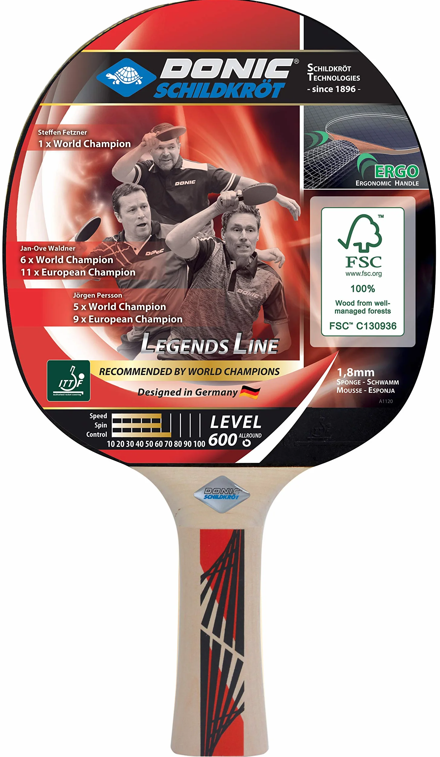 Donic-Schildkröt Raquette de Tennis de Table Legends