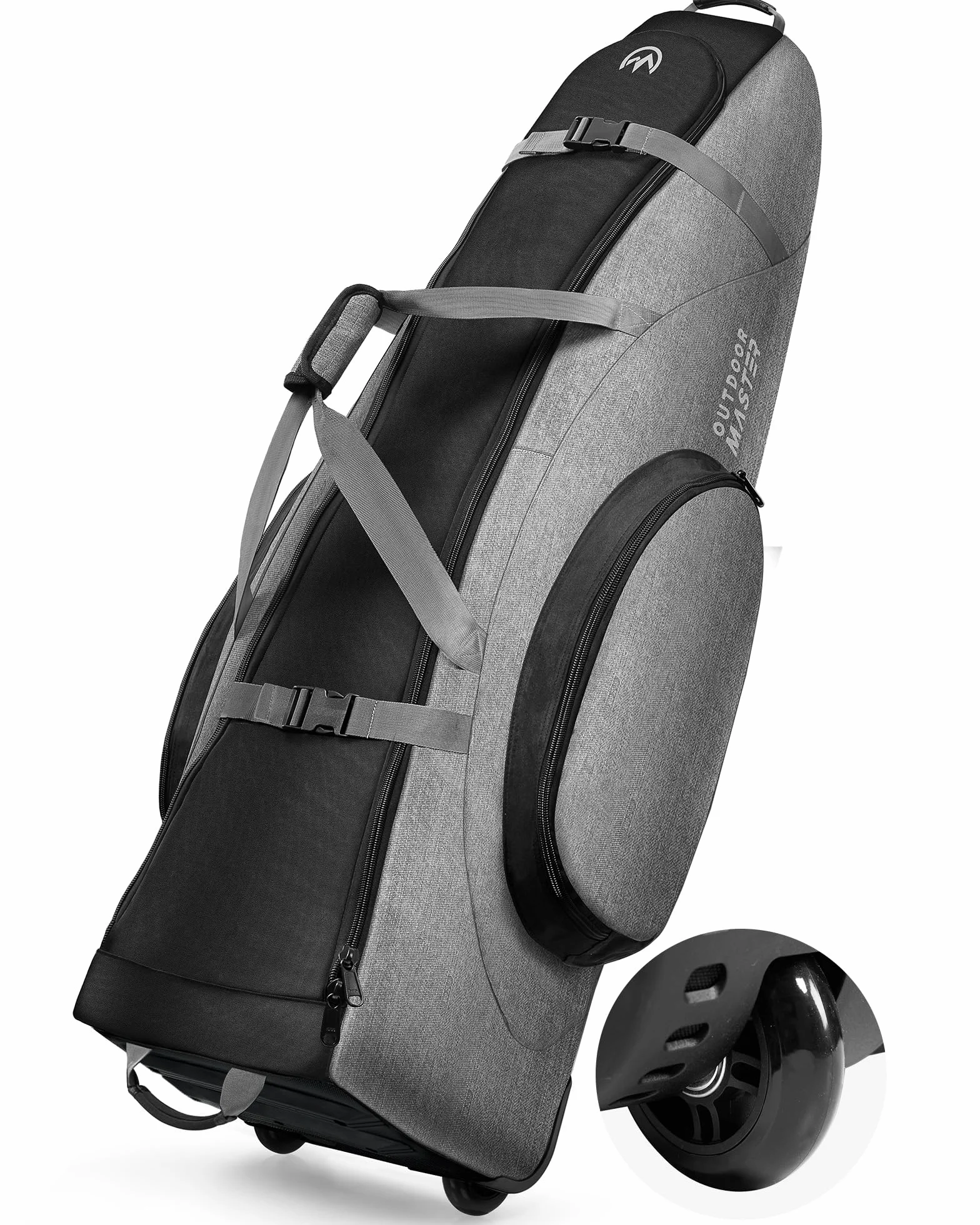 OutdoorMaster Sac de Voyage rembourré avec Roues renforcées, Oxford 900D Robuste résistant à l'usure et imperméable, Sac de Voyage pour Club de Golf à côtés Souples, Compartiment pour Chaussures et