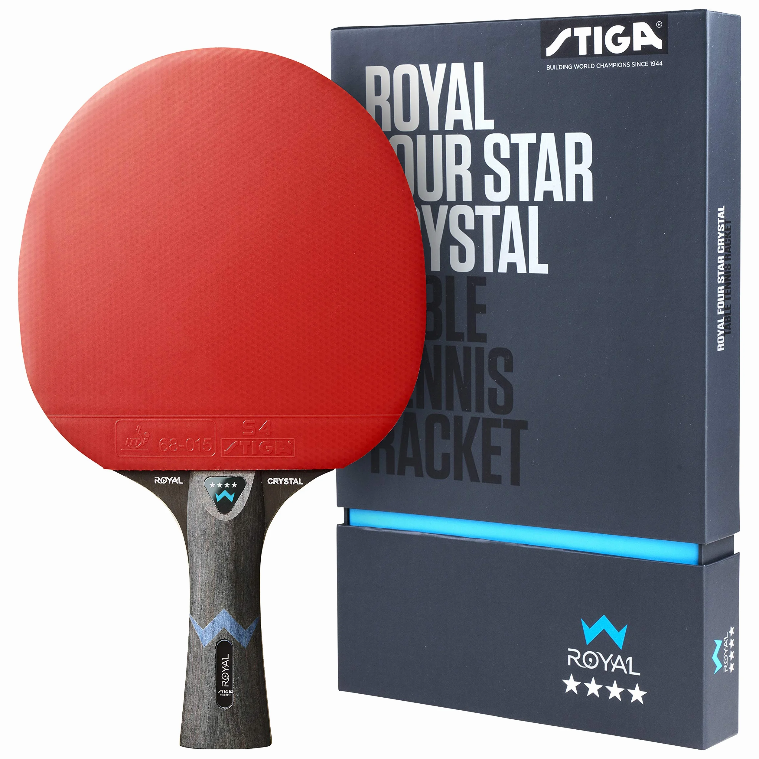 Stiga Royal 4-Star Table Tennis Ping Pong Bat, Black/Red