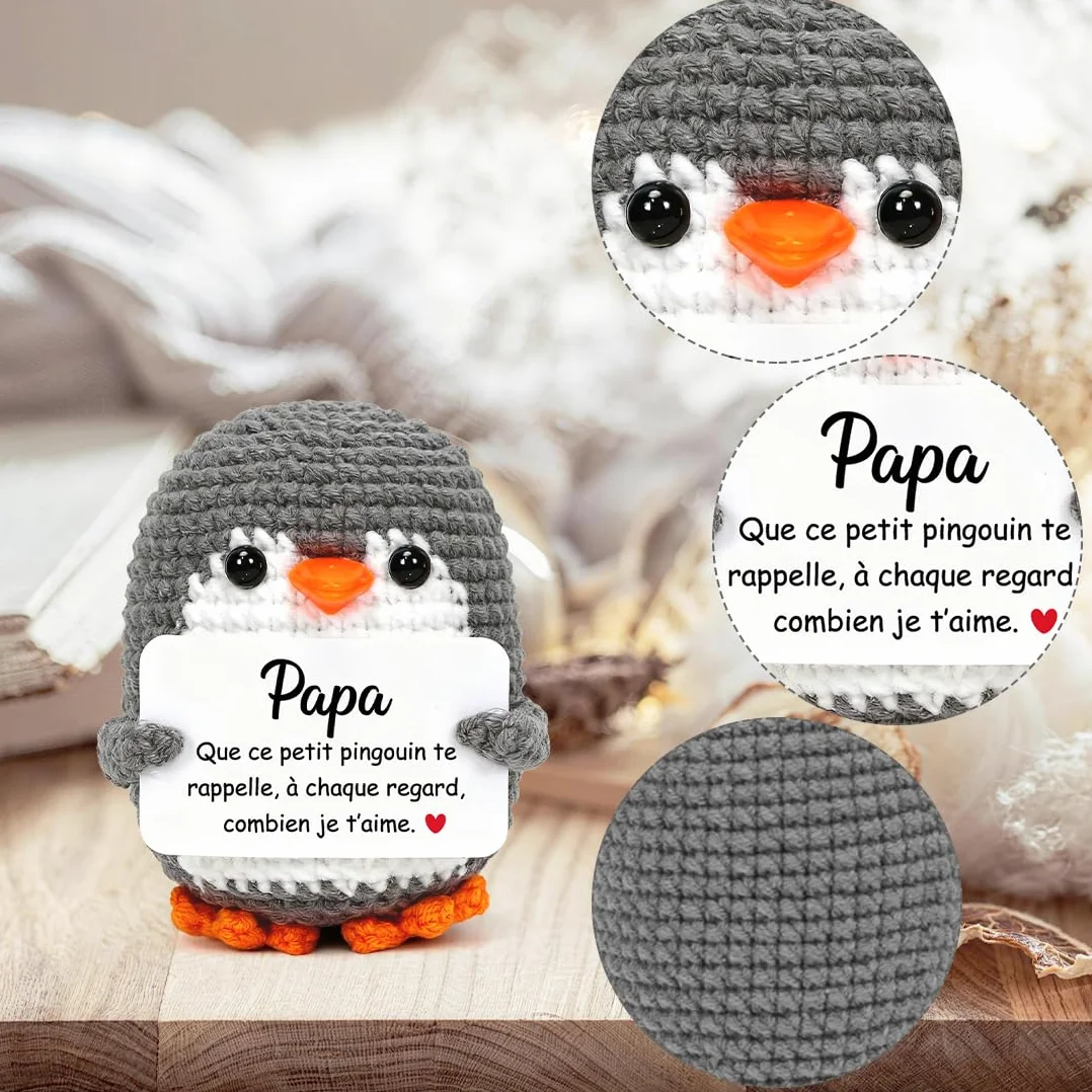 Pingouin en Crochet Main Cadeau Papa Fête des Pères Noël