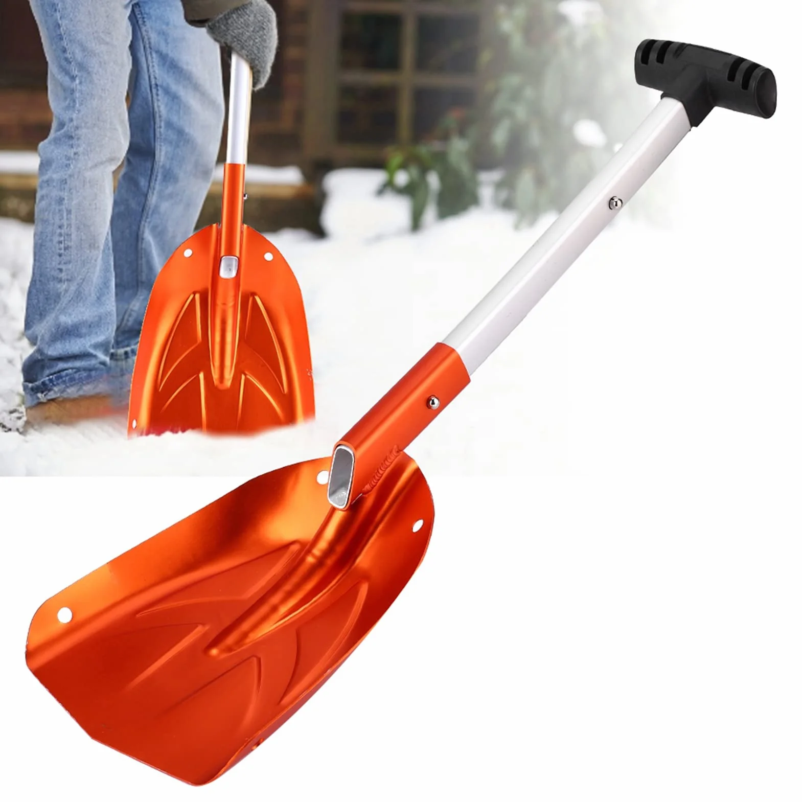 Ejoyous Pelle Neige Legre Alliage Aluminium Grattoir Glace Poussoir Neige Universelle