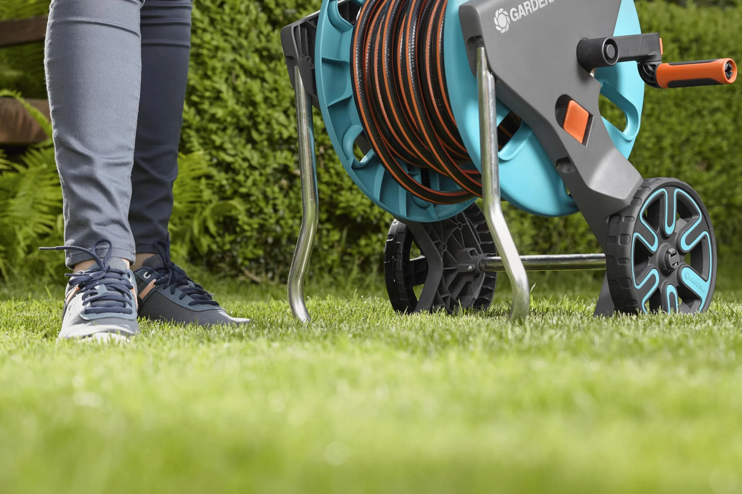 Gardena CleverRoll M Easy dévidoir sur roues 60 m cadre métallique robuste antigoutte