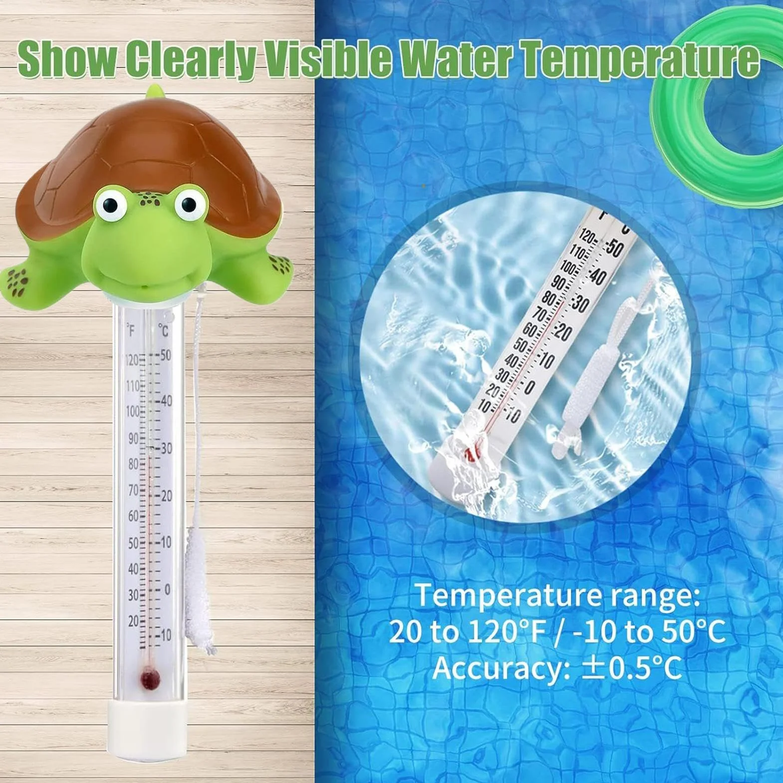 Thermomètre pour Piscine et Spa avec Grand Écran Design Forme Animale