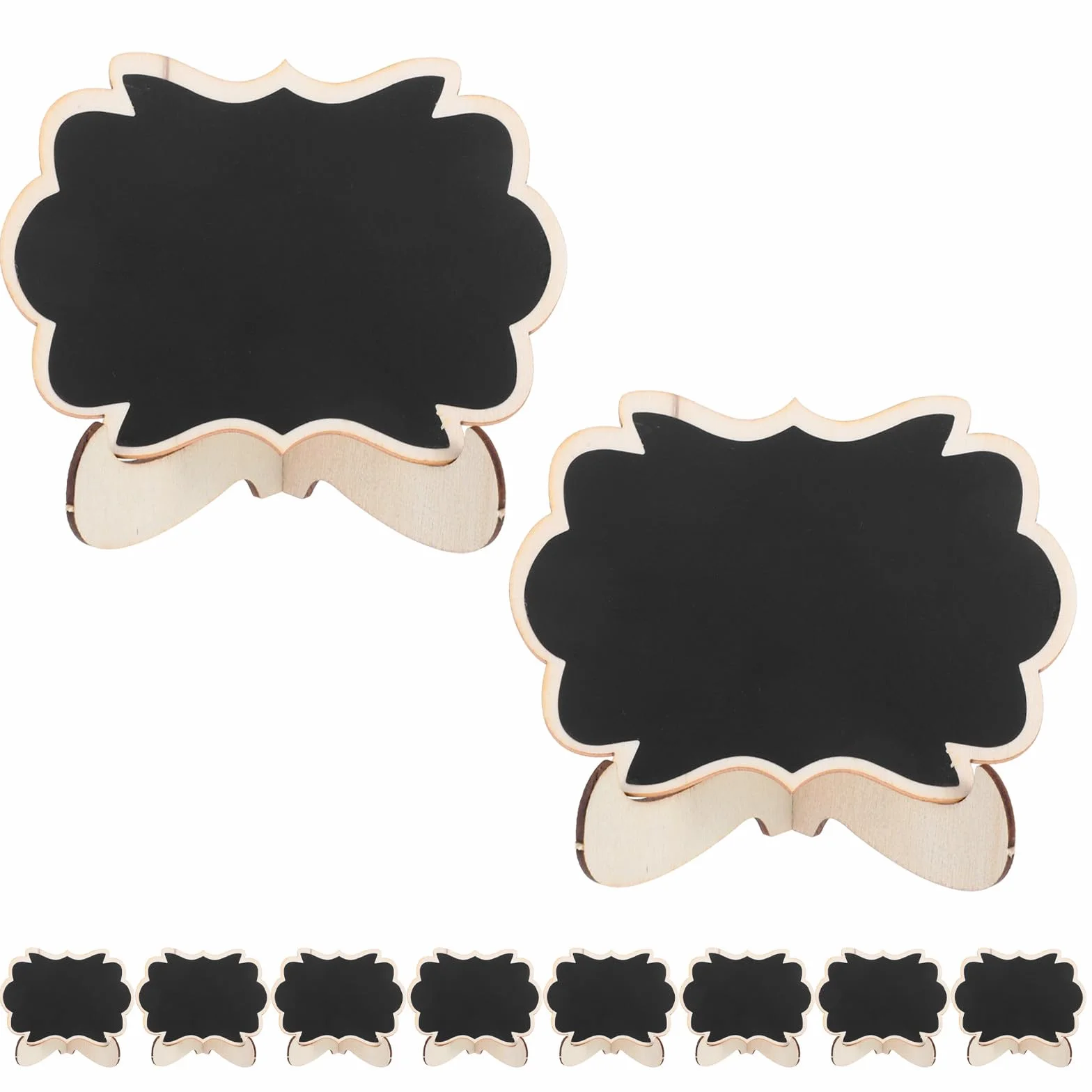 MAGICLULU Lot de 10 Mini Tableaux Ardoise en Bois Foncé pour Décoration de Fête