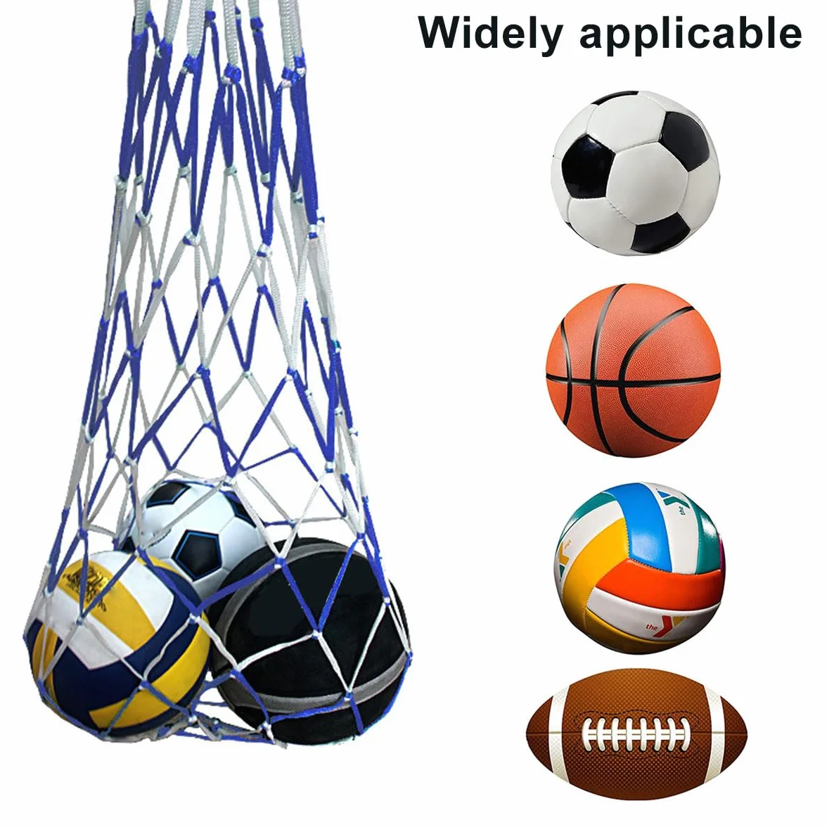 Sac à Ballons de Sport - 2 Pièces, Rouge et Blanc + Bleu et Blanc - Pour Football, Basket-ball, Volley-ball, Handball