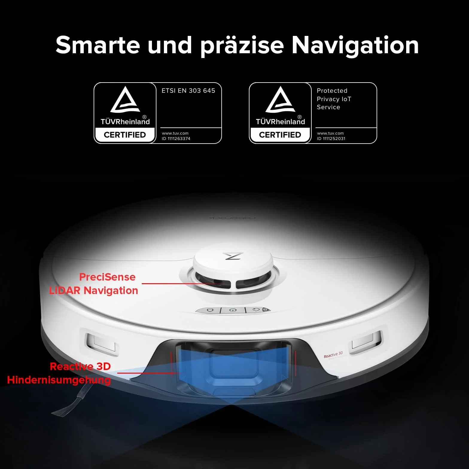 Roborock S8 Pro Ultra Robot Aspirateur Laveur 6000Pa Reactive 3D Station Automatique Reconditionné