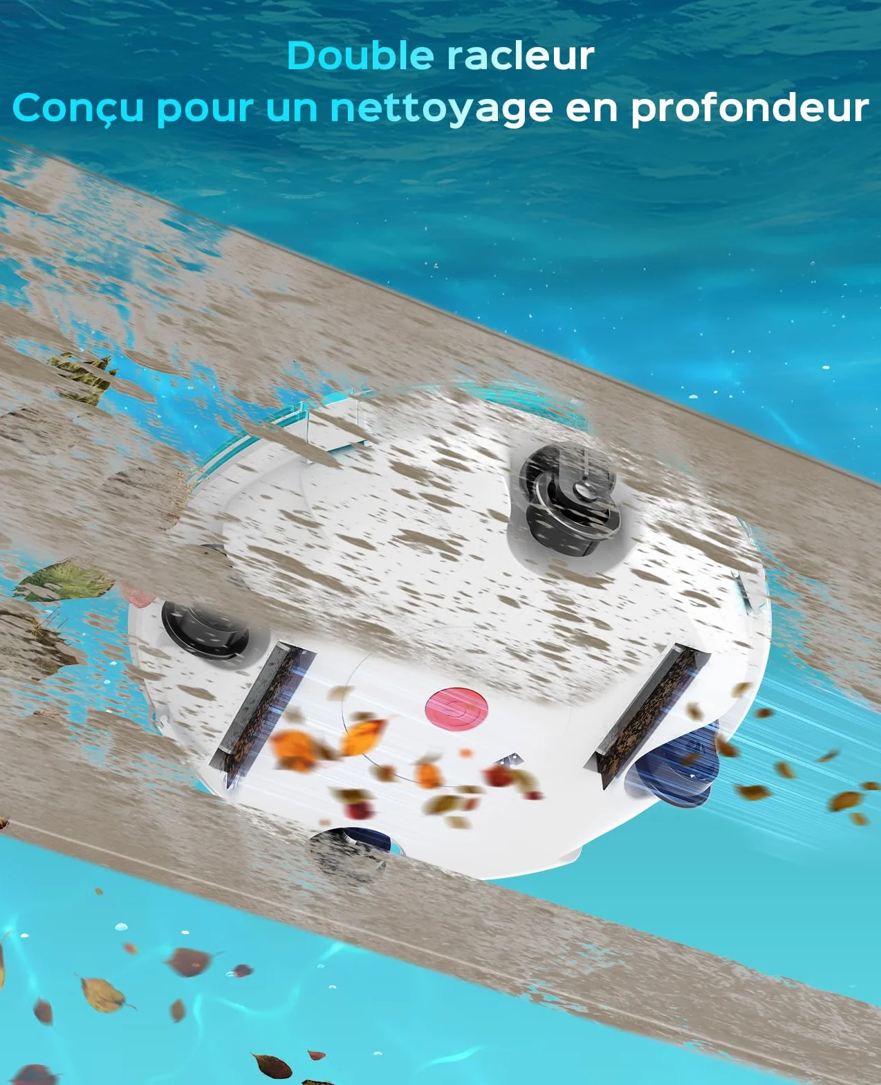 Winny 200 Robot Piscine sans Fil, Double Filtration, Autonomie 80 Min, pour Piscines Hors-Sol 60 M²