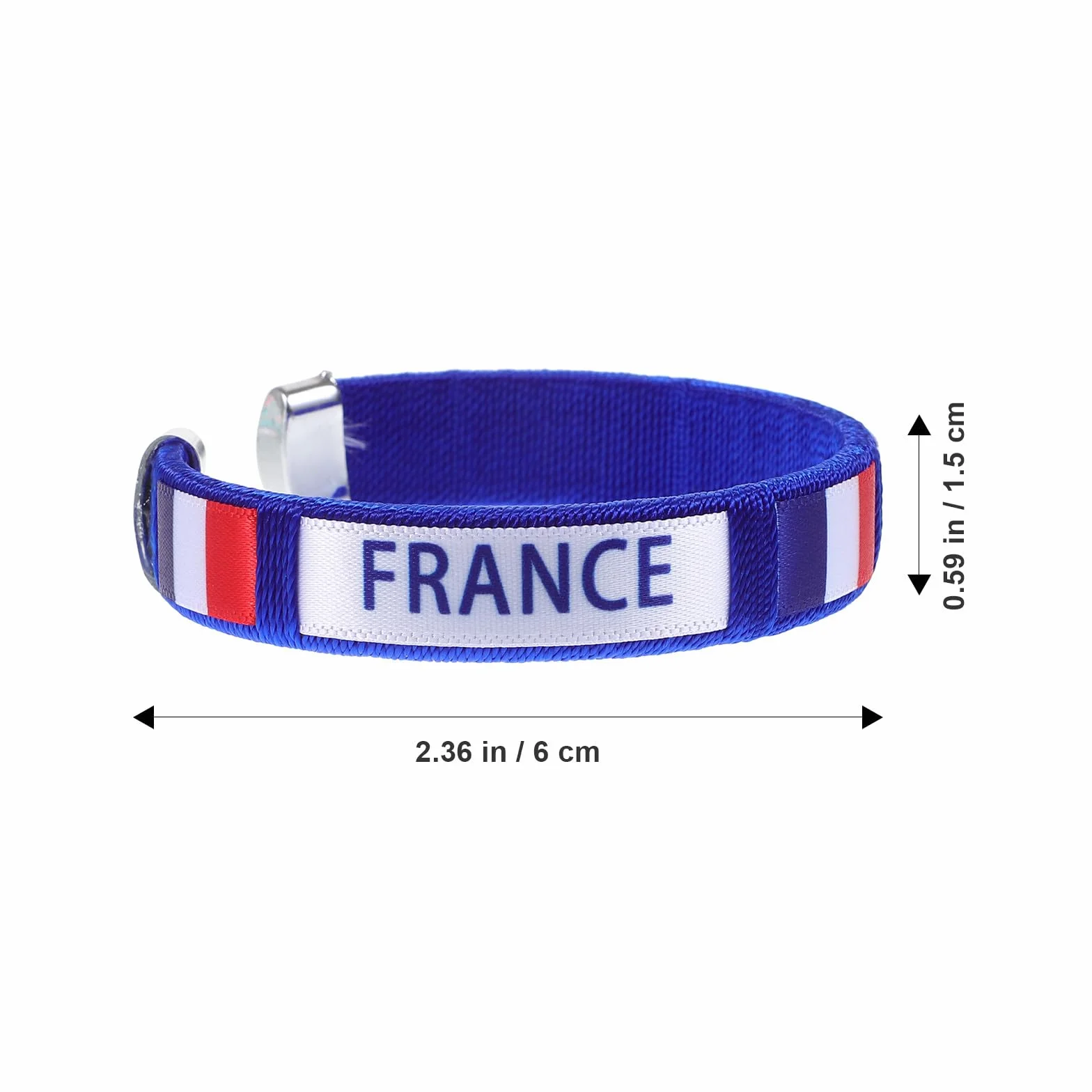 Bracelet de Supporter en Sangle Résistante, Motif Drapeau Français Bleu Blanc Rouge, Taille Unique, Bracelets de Football pour Match de Football, Fête Sportive et Encouragement