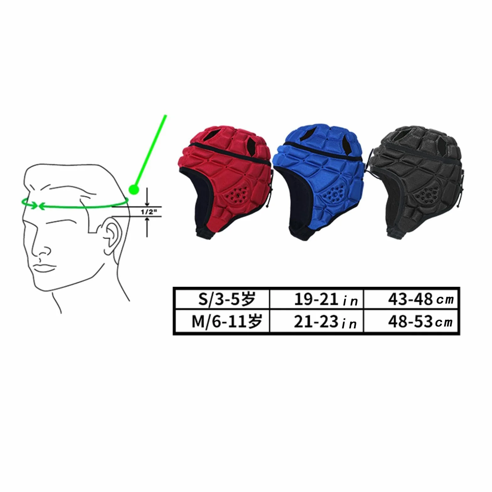 Casque de Rugby pour Enfants, Protège-Chef de Rugby, Coque Souple Rembourrée, Drapeau Polyvalent, Casque de Football, Couvre-Chef de Rugby pour Skateb