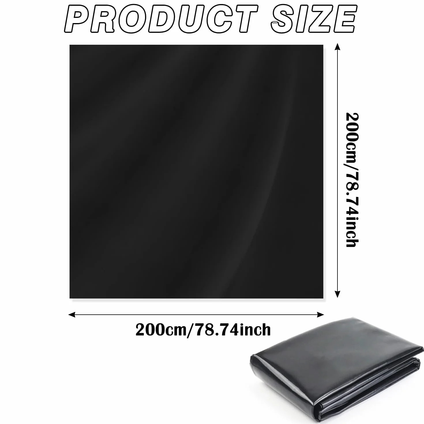 Bache Bassin PVC 2m x 2m Noire Imperméable Résistante Intempéries Membrane Étanchéité Bassins Poissons Piscines Cascade Fontaines