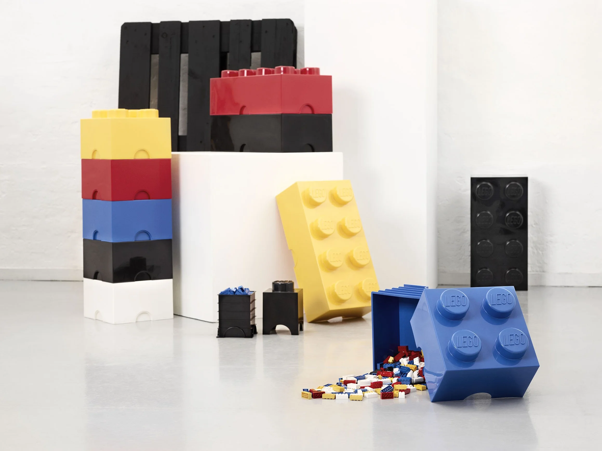 Lego Boîte de Rangement 4 Briques Plastique Noir 45 x 35 x 25 cm