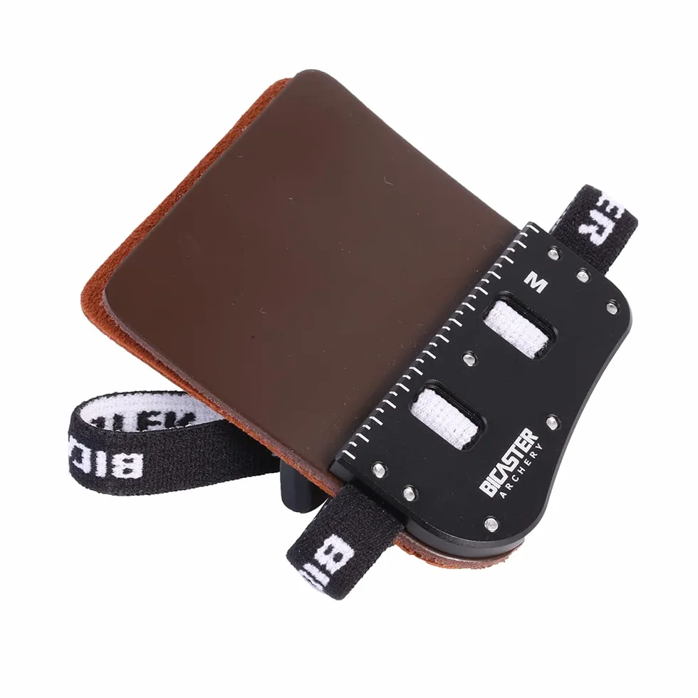 BICASTER SP3 Barebow Doigts Tabs en Cuir de Vache + Plaque en Aluminium