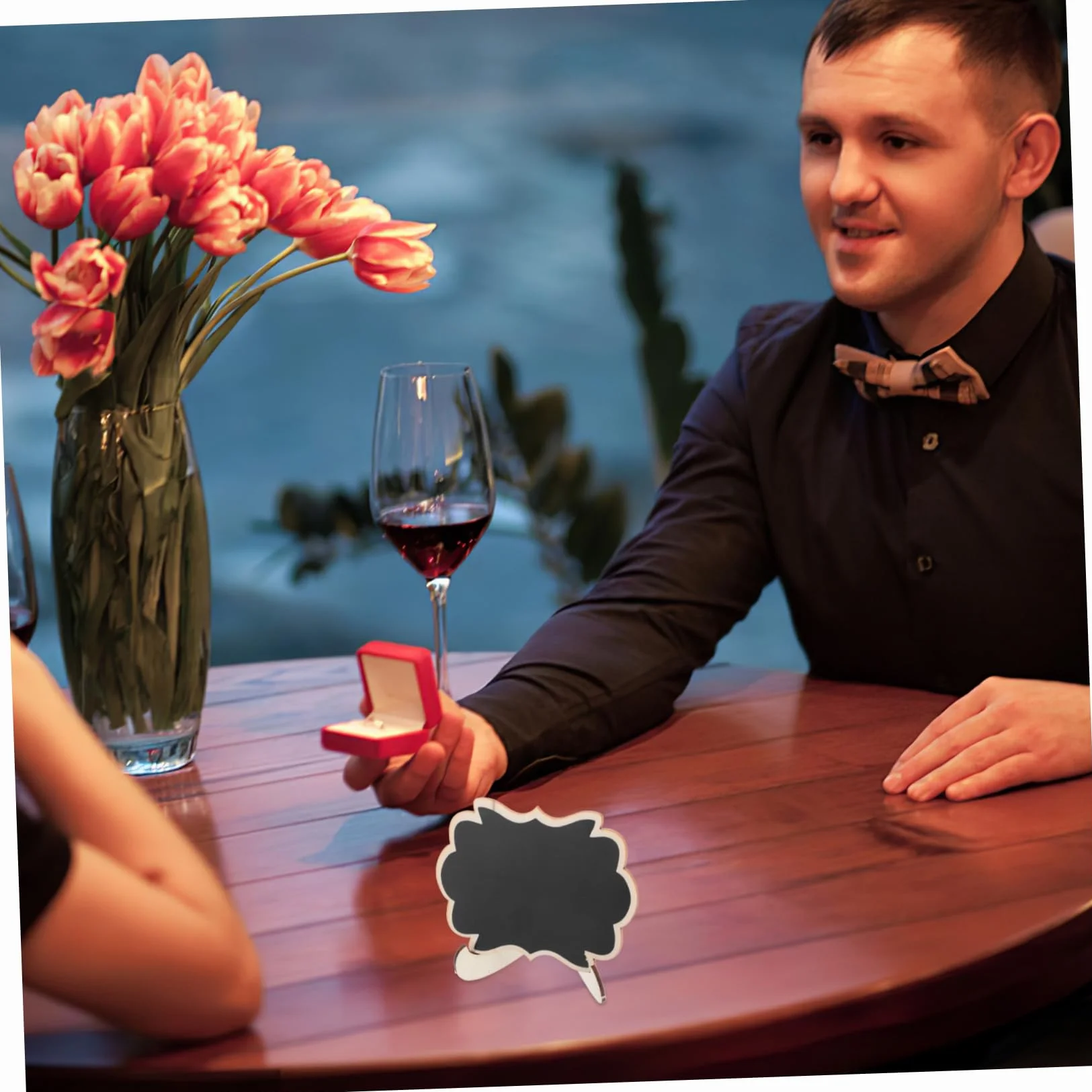 Healifty 10 pièces Mini Tableau Ardoise avec Support Bois Étiquettes Buffet Alimentaires Réutilisables pour Décorations Fêtes Mariage