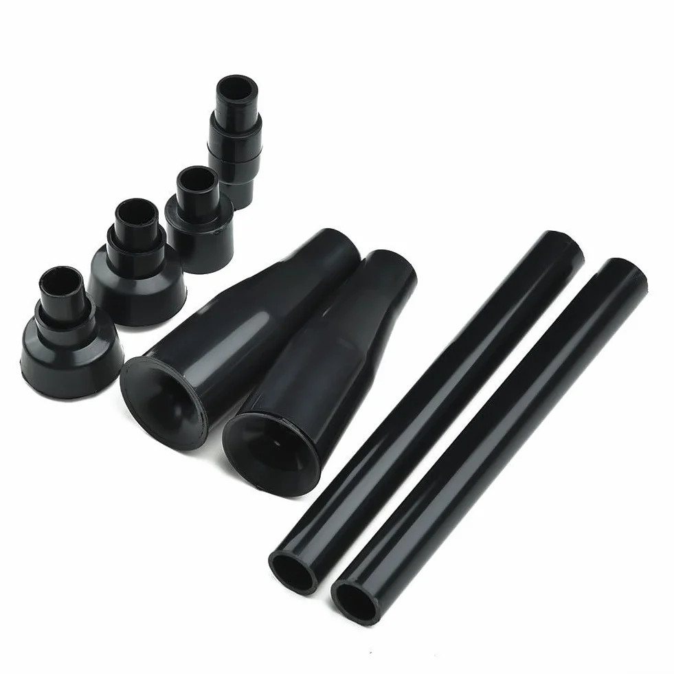 Buses de fontaine d'extérieur en plastique noir Lot de 8 pour bassin de jardin aquarium avec tubes d'extension réglables