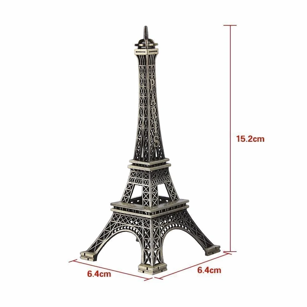 Tour Eiffel Statue décoration en Alliage de Zinc Paris Collection Réplique (15CM)
