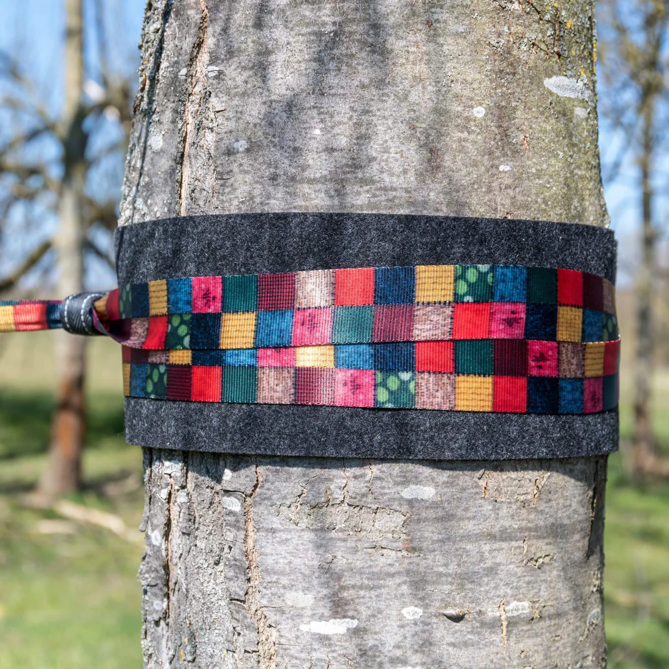 BUZZARD Patchwork Kit de Slackline 15 m avec protection pour arbre