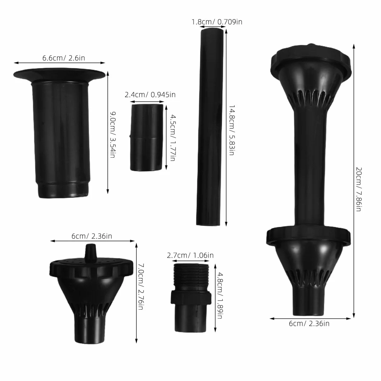TOPBATHY Lot de 9 têtes de pulvérisation en forme de champignon pour pompe de bassin, buse de fontaine à eau submersible