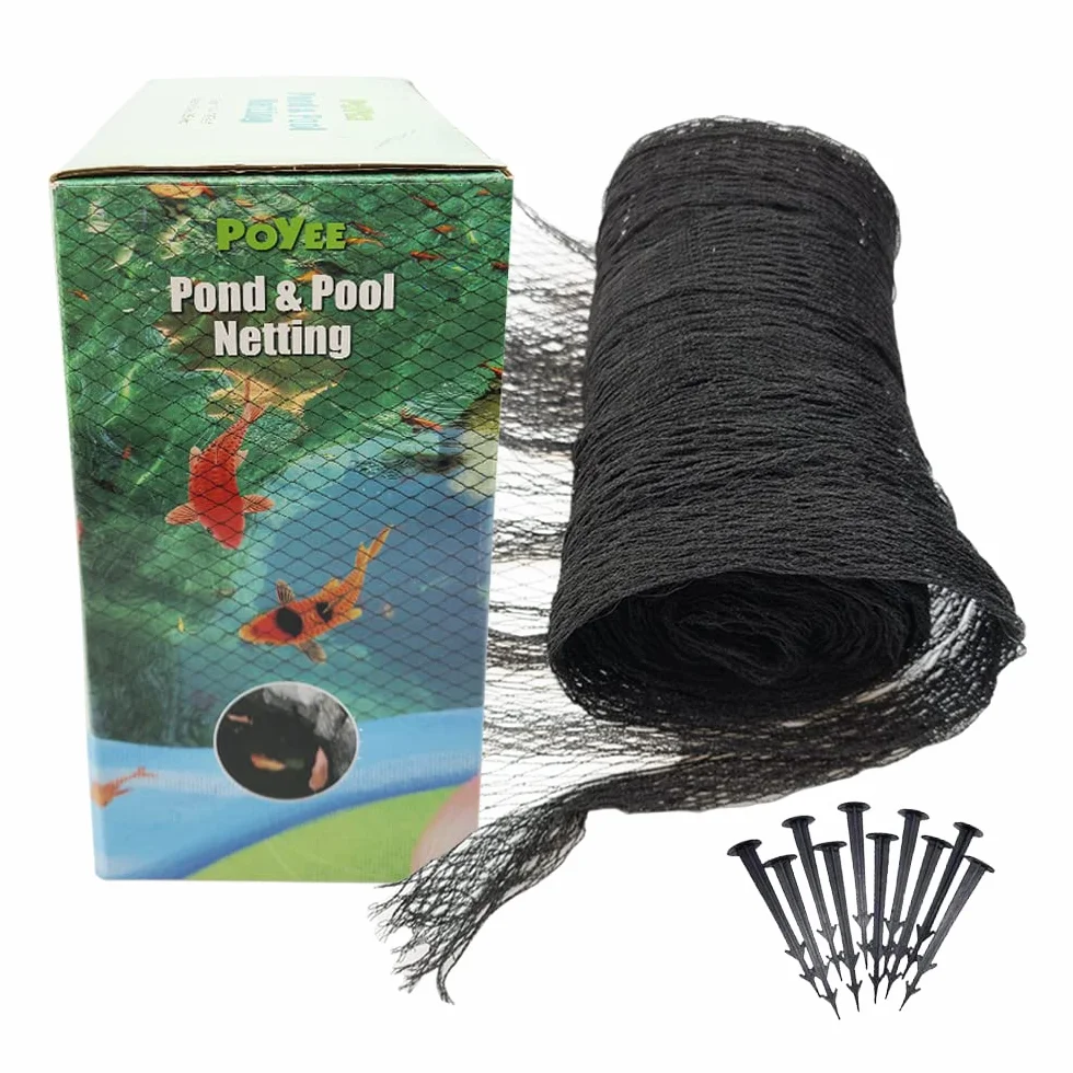 Filet pour Bassin 3x3m - Filet de Protection pour Étang, Anti Oiseaux avec Piquets