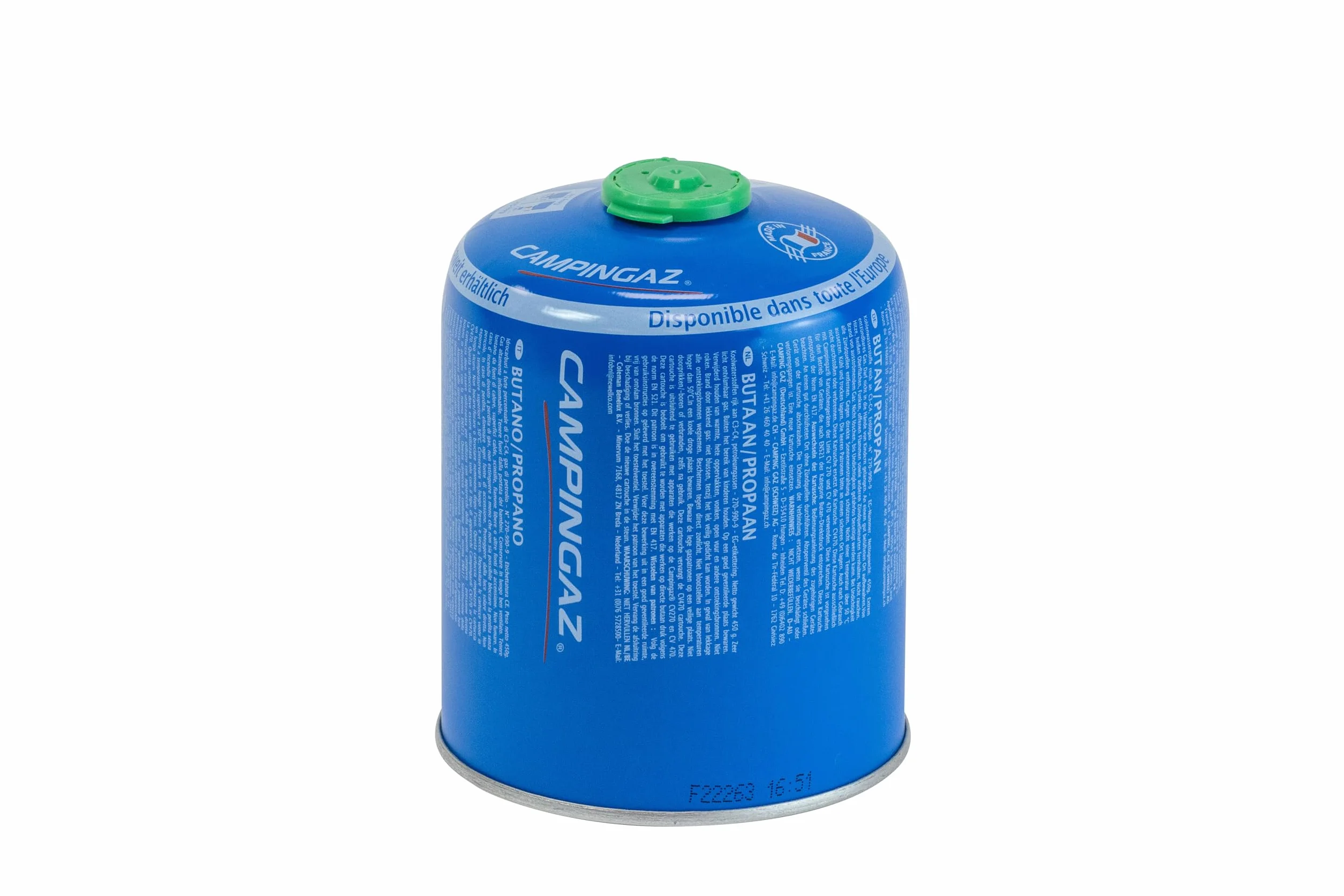 Campingaz CV 470 Plus Cartridge Gas | Cartouche de Gaz 450 g de Propane‑Butane pour Réchaud de Camping | 710 g, Bleu