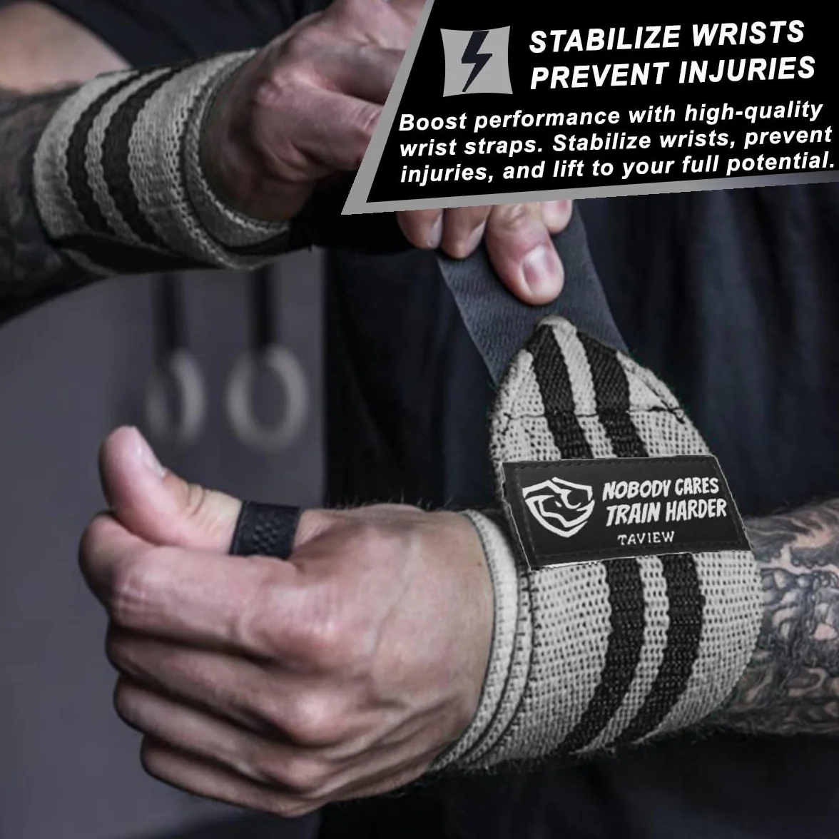 TAVIEW Bandages de poignet pour haltérophilie avec boucle de pouce robuste, haltérophilie, cross-training, bodybuilding - Qualité professionnelle - Pour entraînement en salle de sport, hommes et