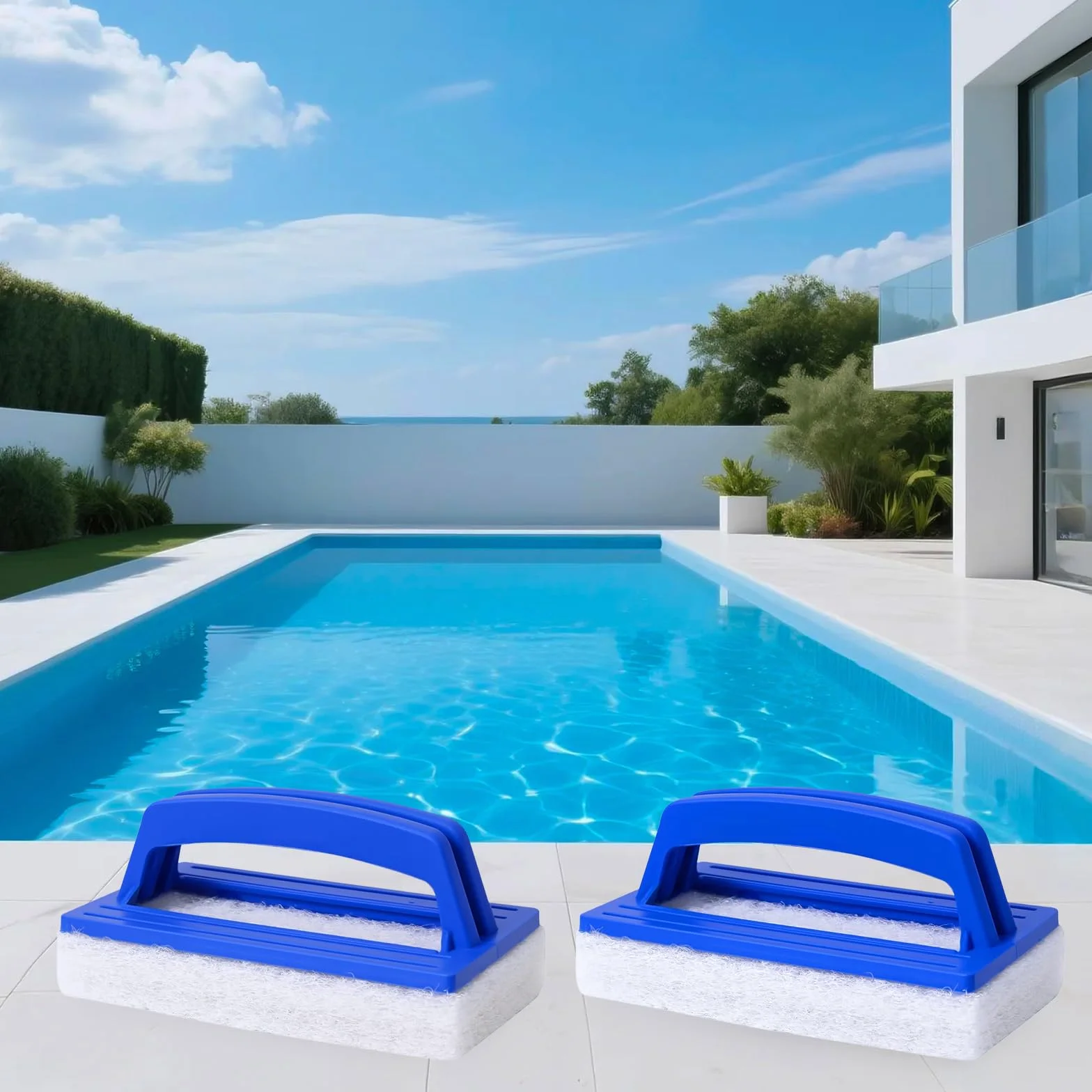 Brosse Éponge Ligne d'eau Piscine 2 Pièces Nettoyage