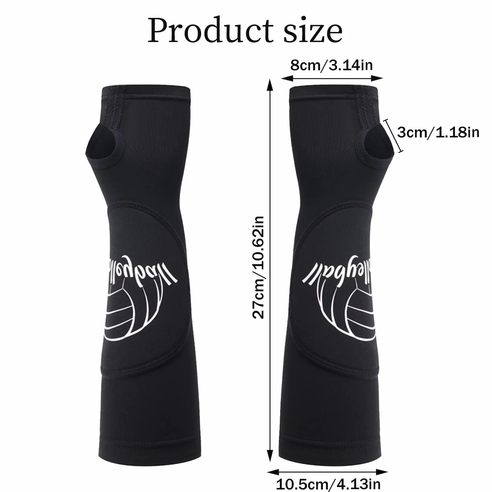 1 Paire Volleyball Compression Bras Coudières Bras Manchon, Avant-Bras Accessoires pour l'entraînement de Volleyball, Sports Avant-Bras Manches Etagères de Protection et Trou de Pouce