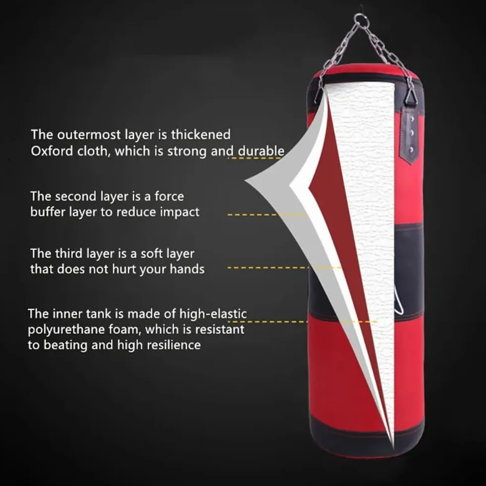 Sac De Frappe,Sac De Frappe Adulte,Sac De Boxe,15PCS Suspension Boxe Punching Bag avec Gants,Bandages,chaîne,Rotation à 360°,pour Le Muay Thai et Les Combats