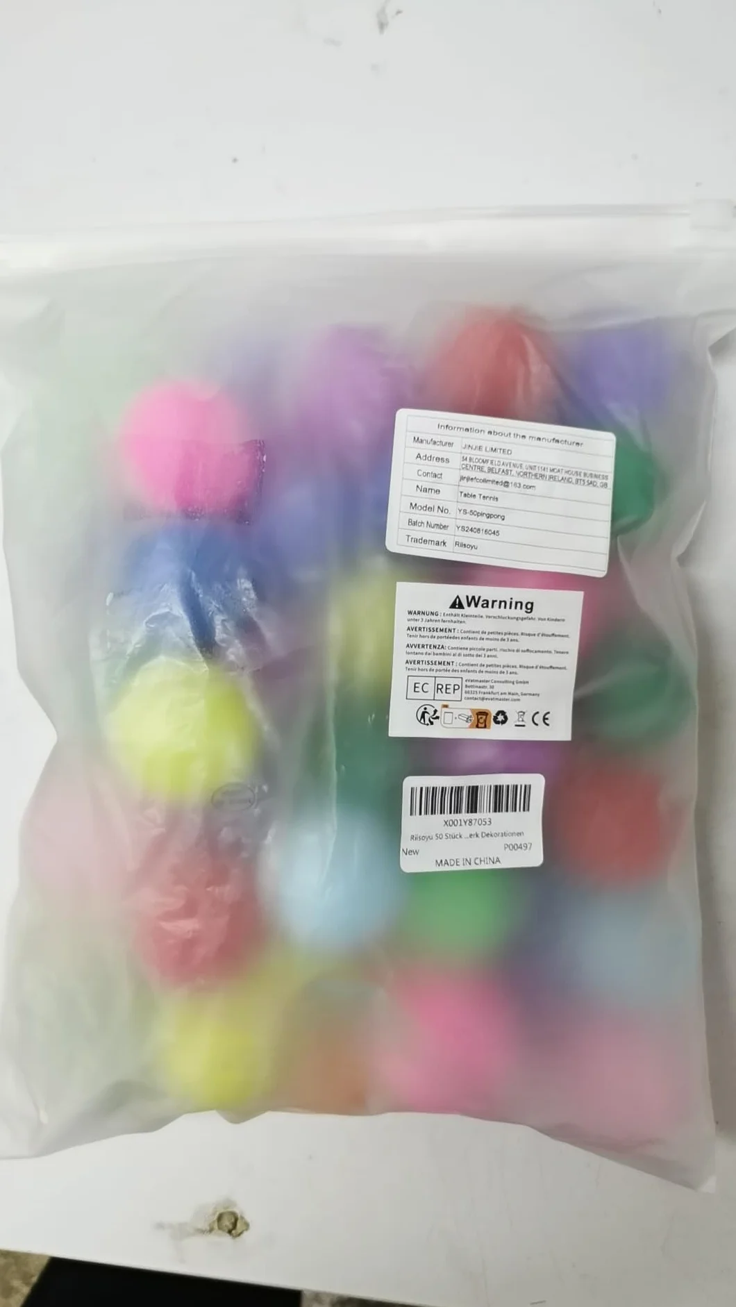 50 Balles de Ping-Pong de Couleurs Mélangées, 40 mm, de Première Qualité pour Entraînement, Divertissement et Décoration Artisanale