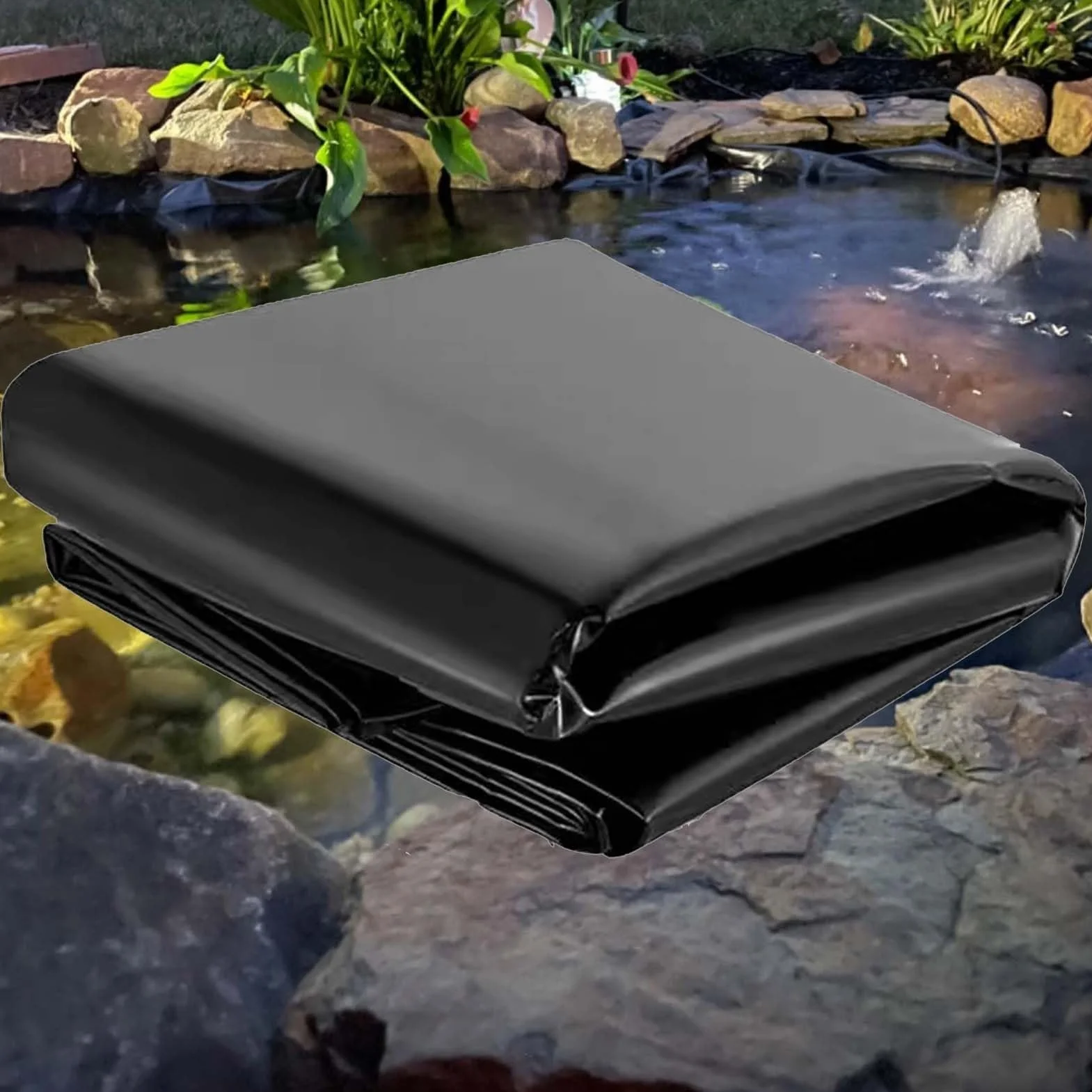 Revêtement de bassin renforcé 3x7m 5x6m 7x8m 8x10m 10x12m Film d'étanchéité Membrane anti-humidité pour étangs koï